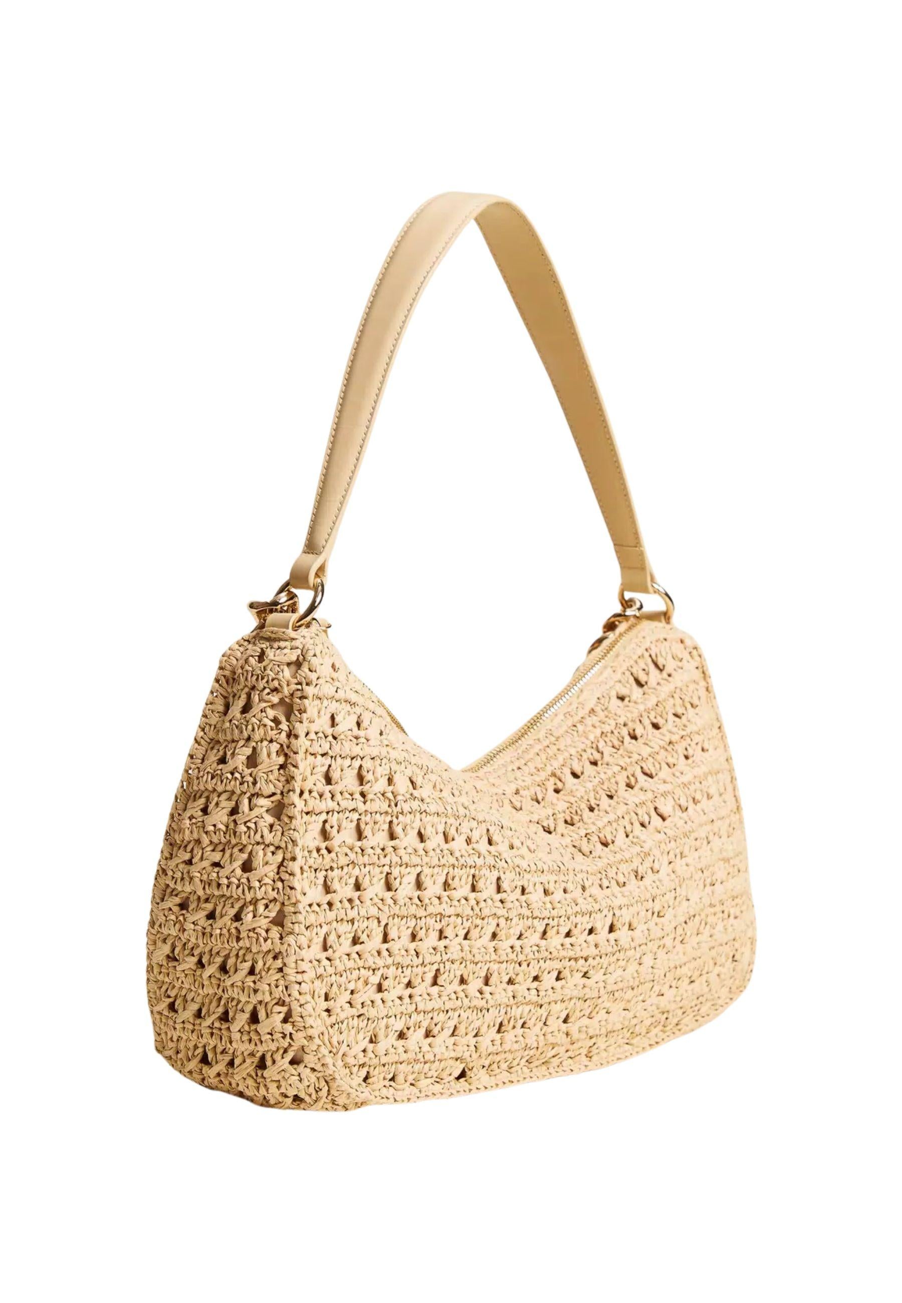 Borsa Hobo "Liliane" Grande in Rafia Crochet