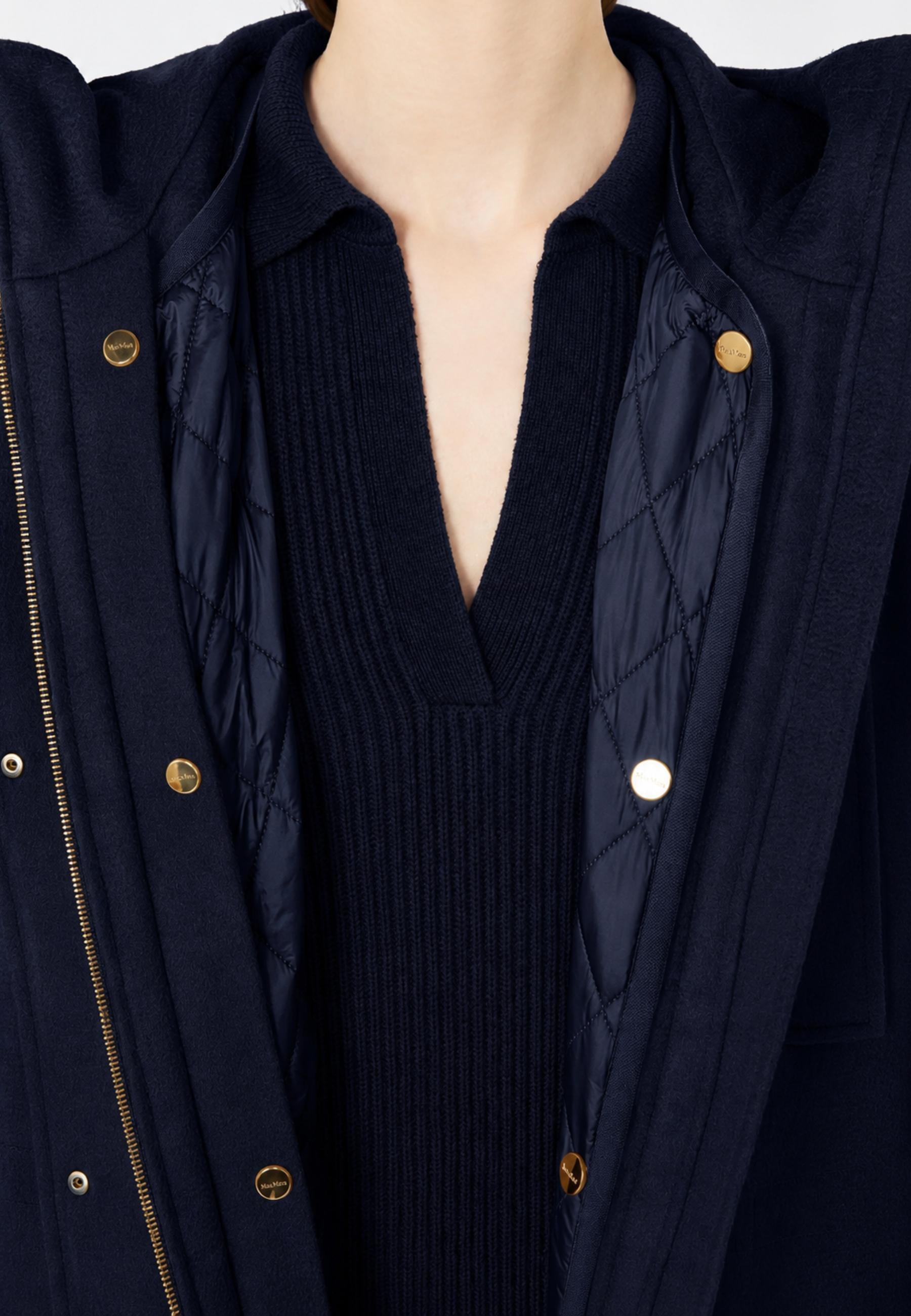 Max Mara Studio Parka lungo in drap di pura lana vergine