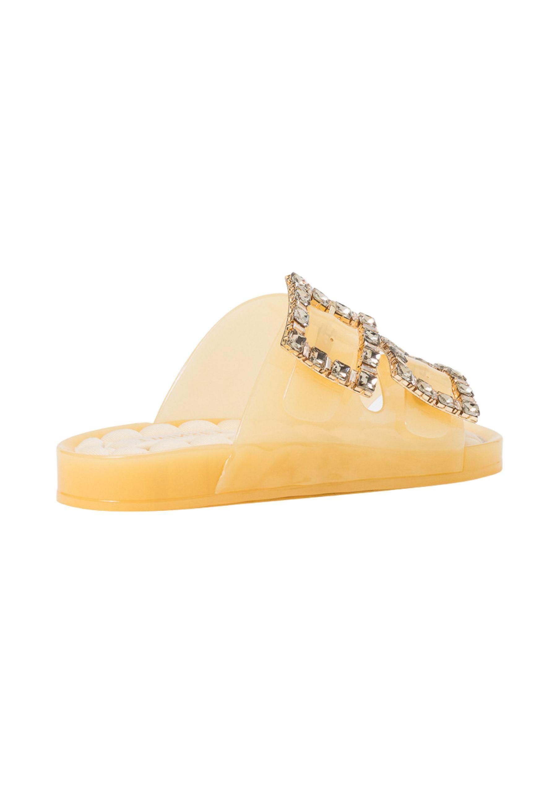 Sandali flat con maxi fibbie gioiello