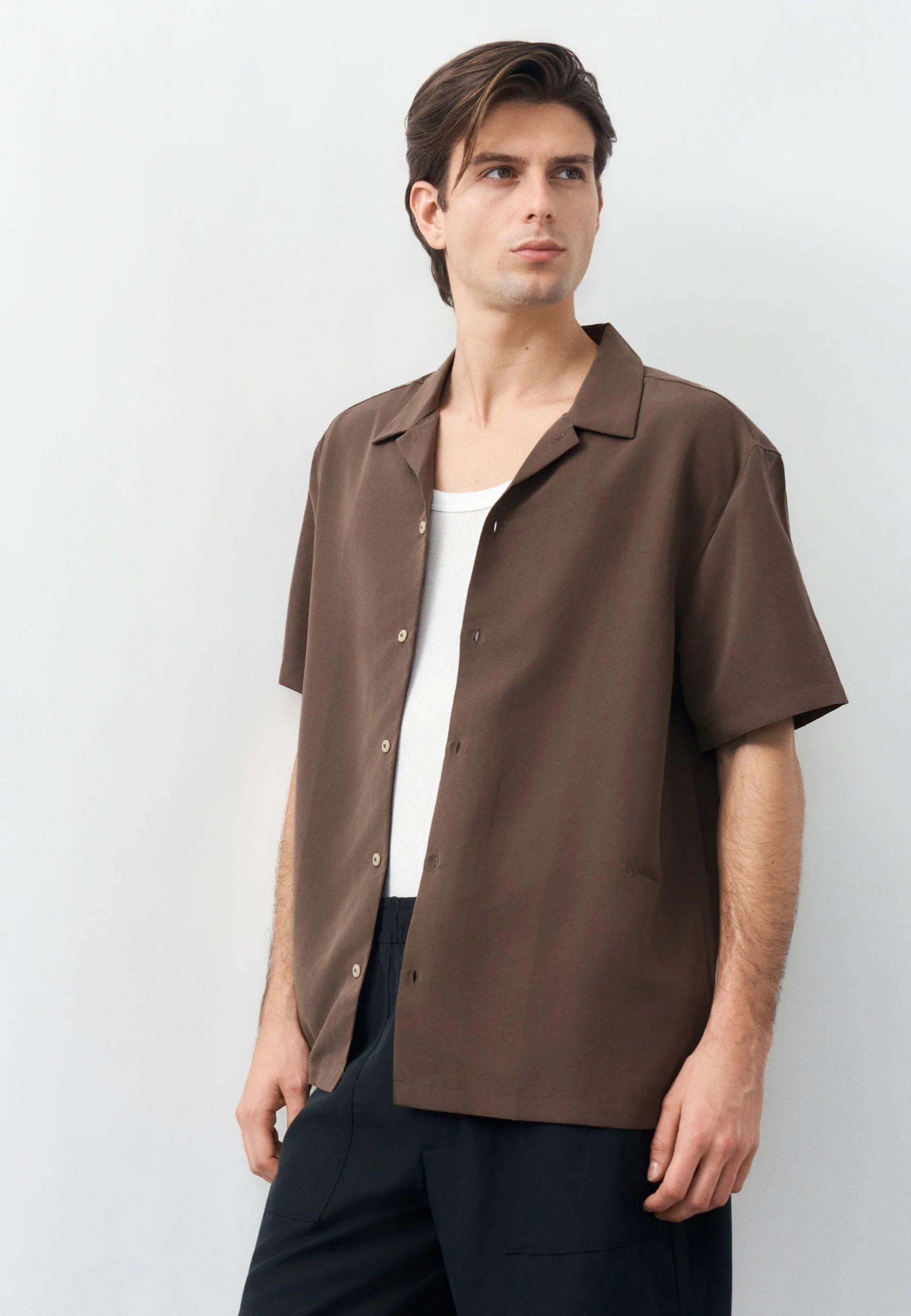 Calvin Klein - Camicia camp collar in modal