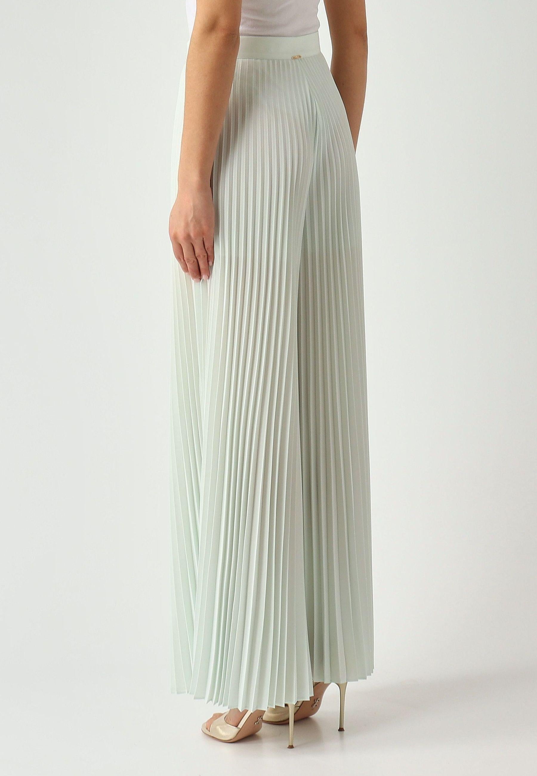 Pantalone plissé a gamba ampia