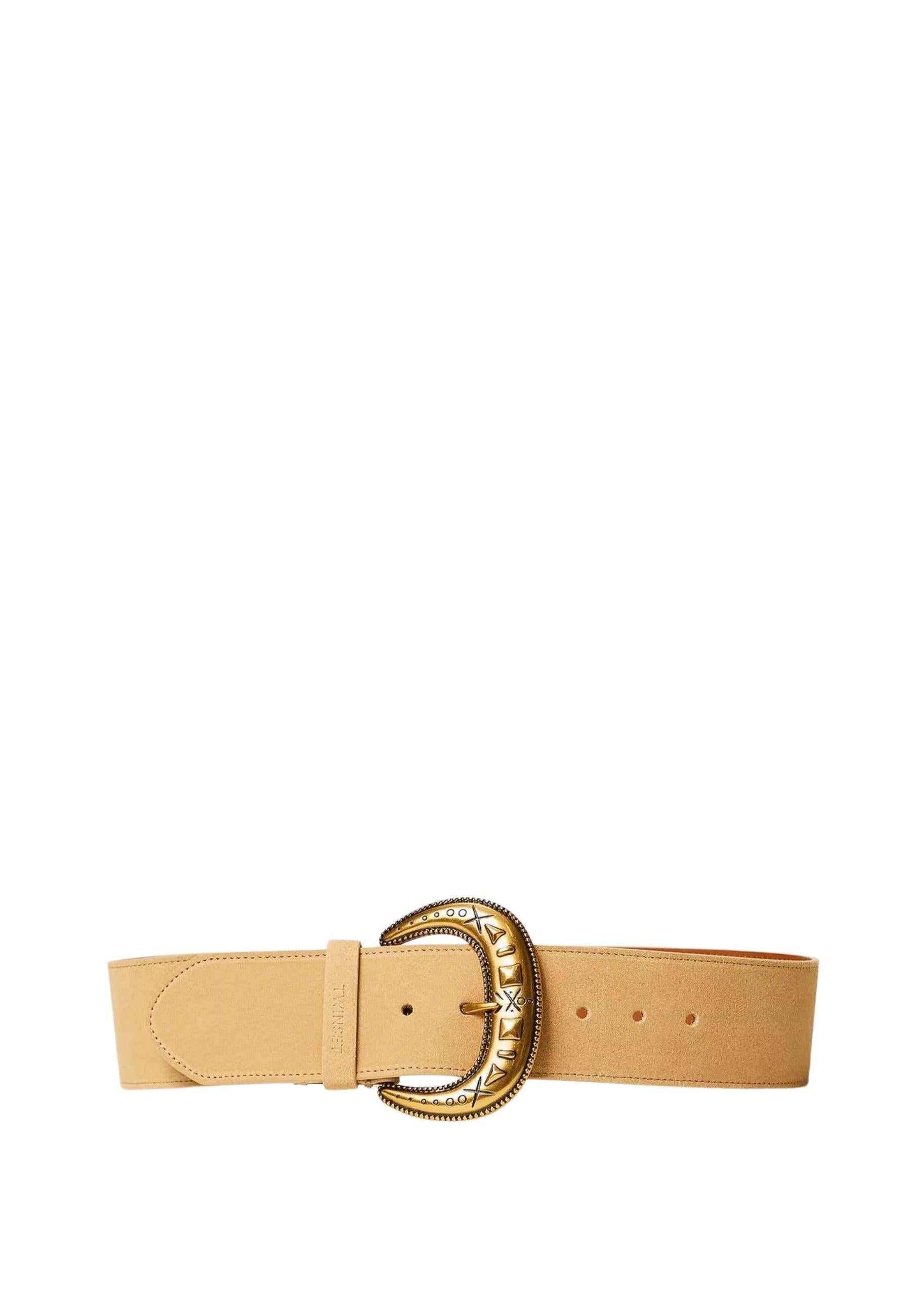 Cintura in suede con maxi fibbia