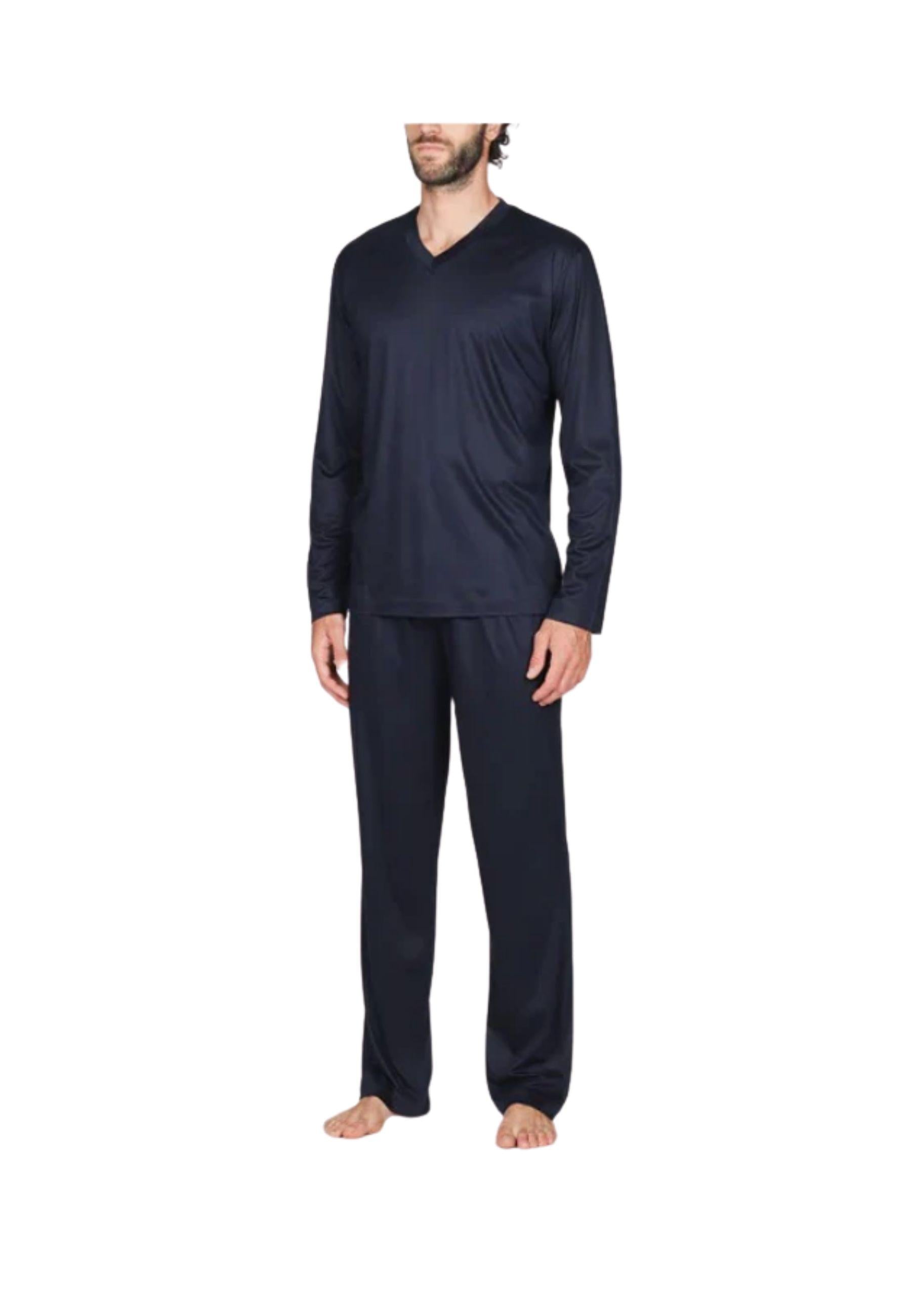 Pigiama Uomo Collo V in Lyocell 100% - Ultra Leggero e Traspirante