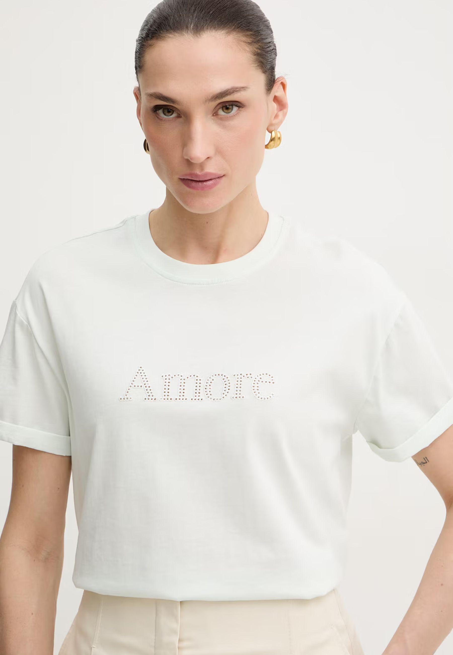 T-shirt Twinset Actitude "Amore" - Bianco