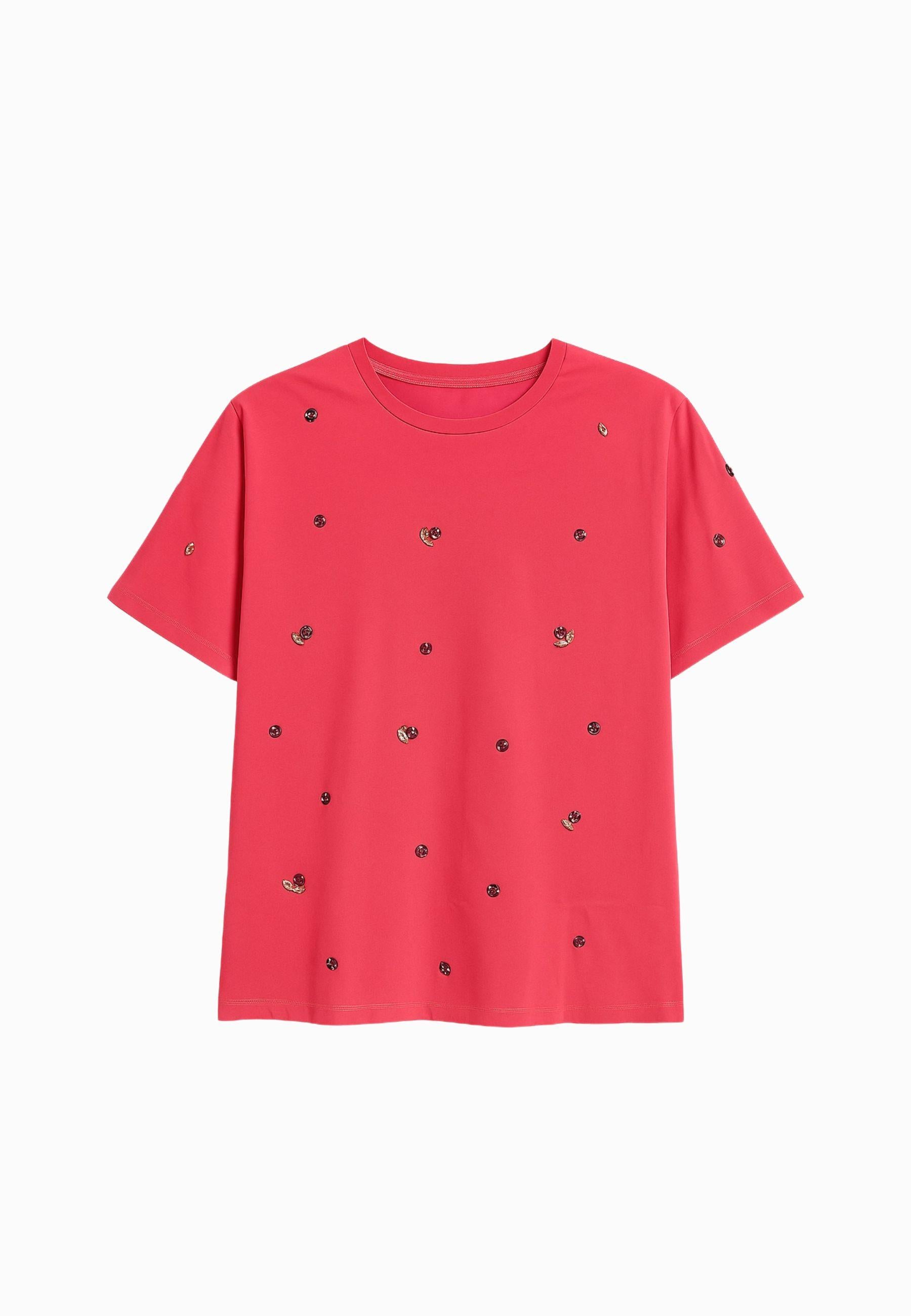 T-shirt con ricamo a mano