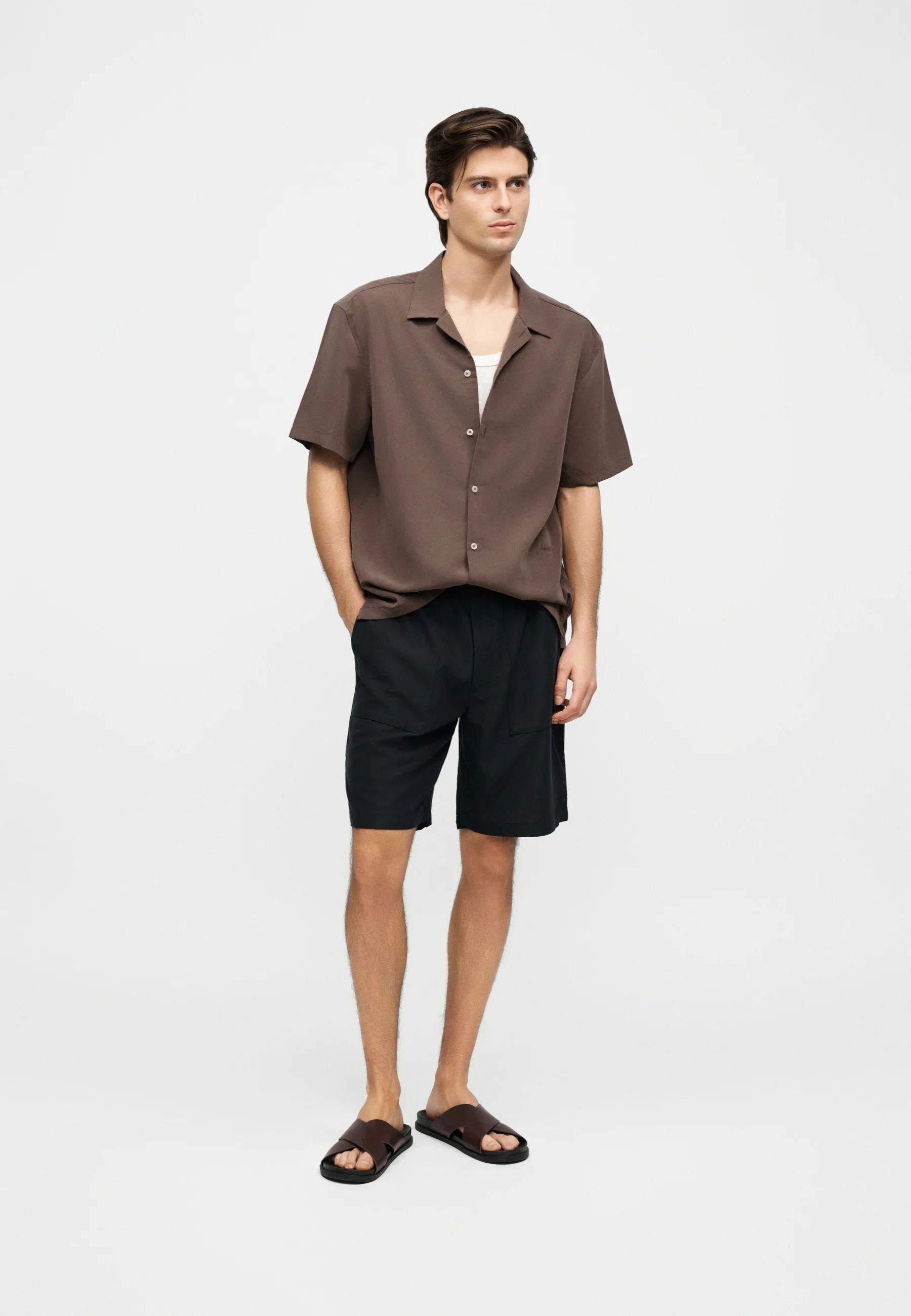 Calvin Klein - Camicia camp collar in modal