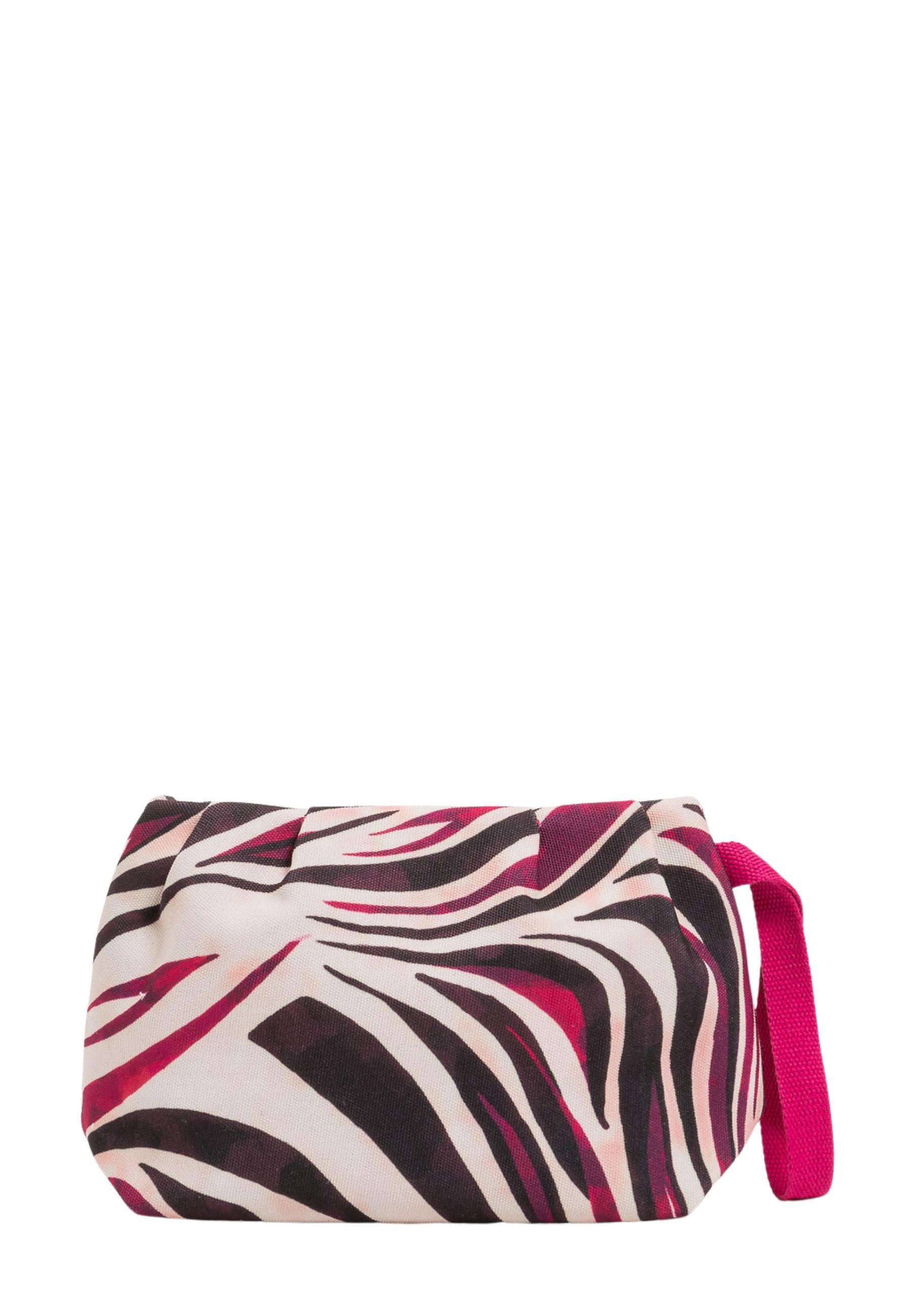 Pochette Zebra in Canvas di Cotone con Zip