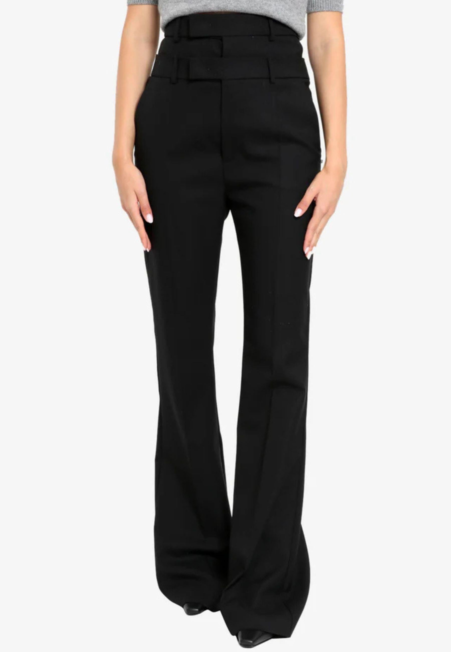 Sportmax - Pantaloni sartoriali "Lince" in lana vergine nera