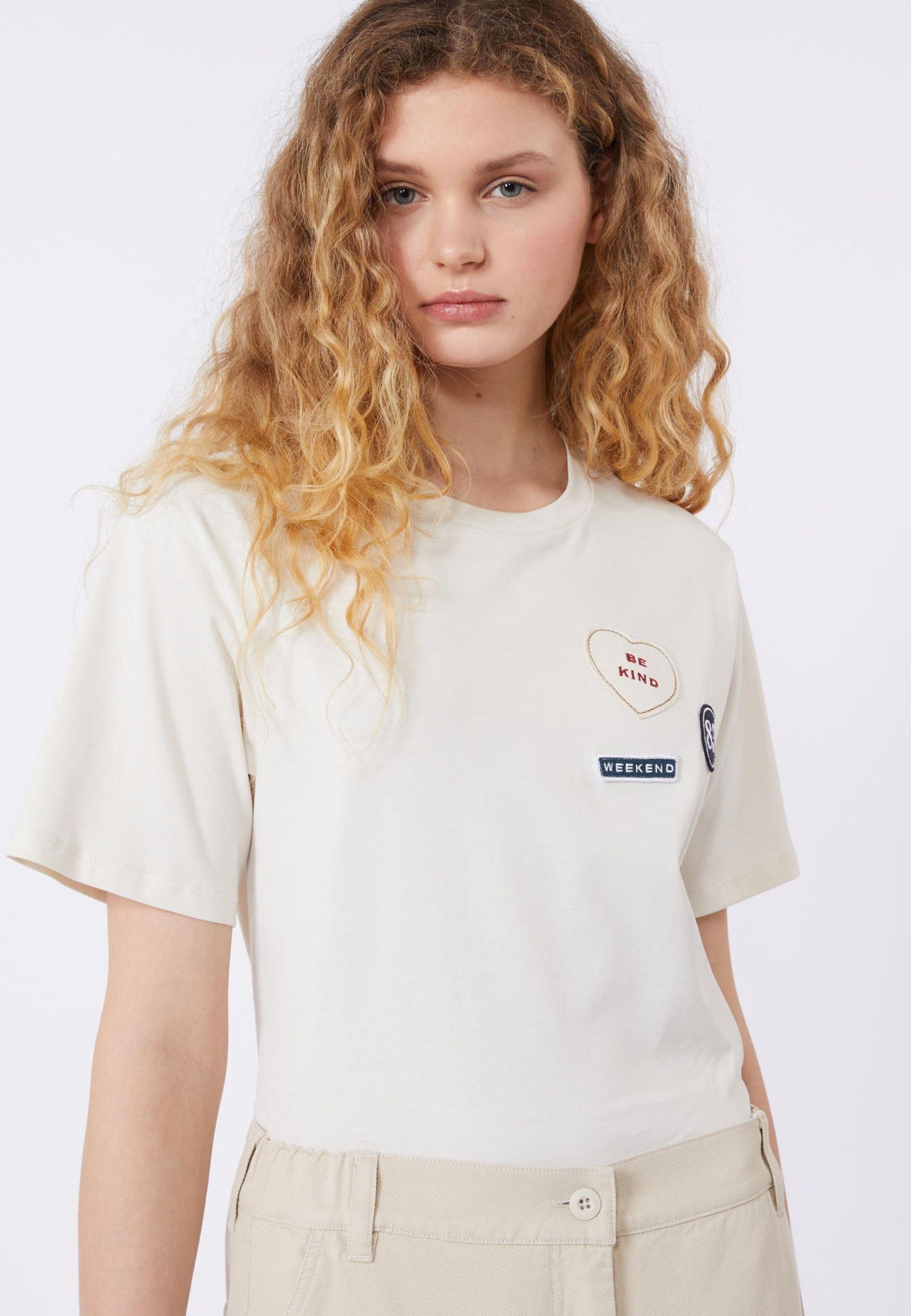 Weekend Max Mara - T-shirt in jersey di cotone con ricami