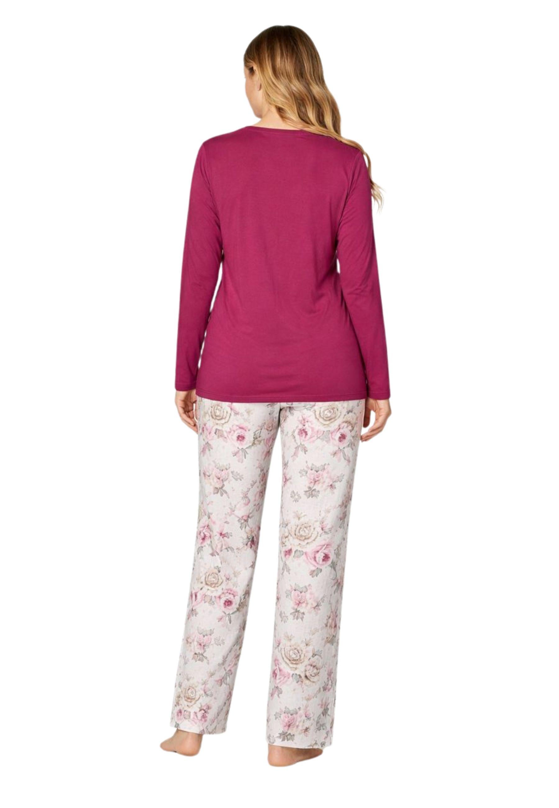 Pigiama Donna in Caldo Cotone con Pantalone Palazzo