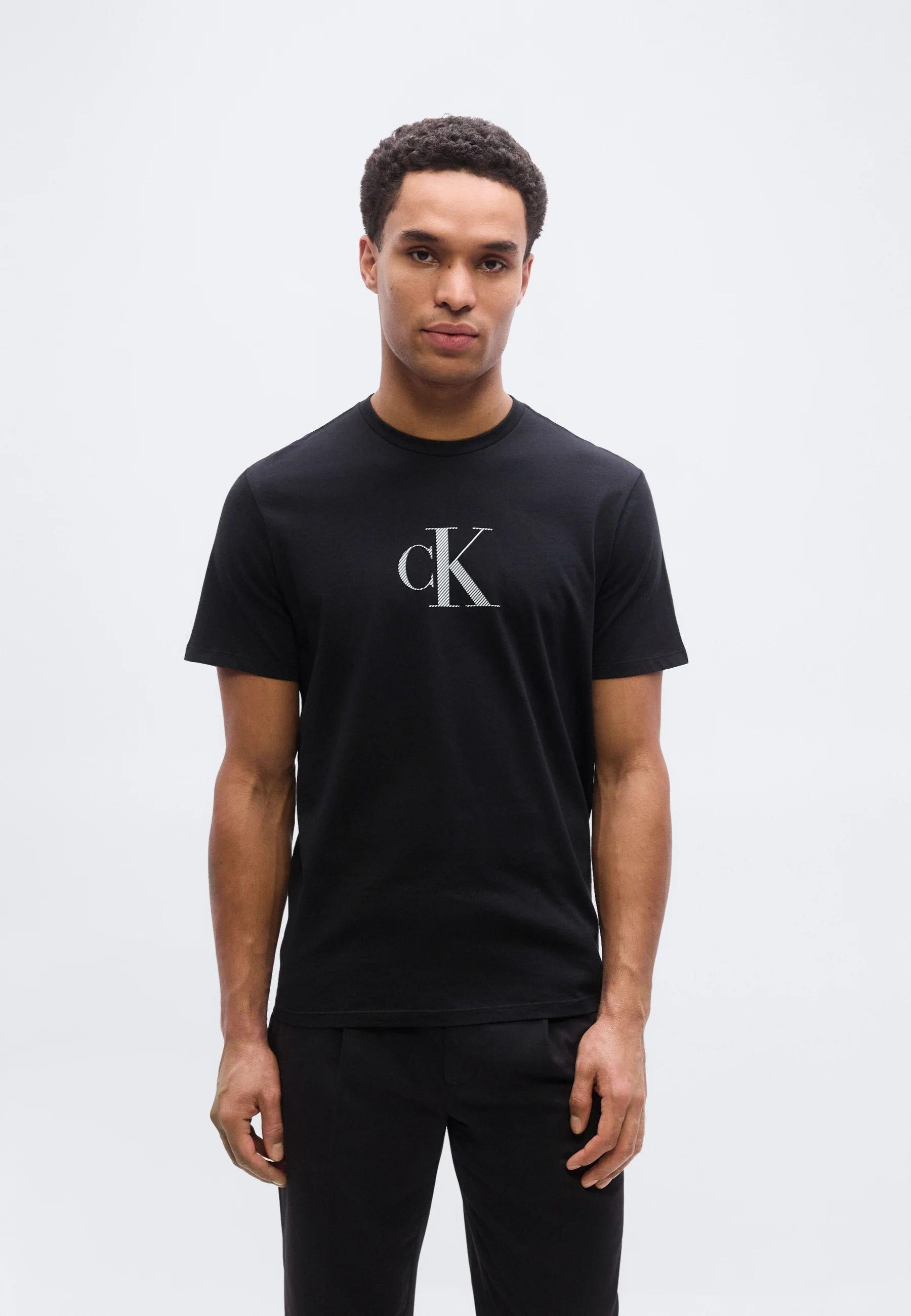 Calvin Klein - T-shirt logo CK in jersey di cotone