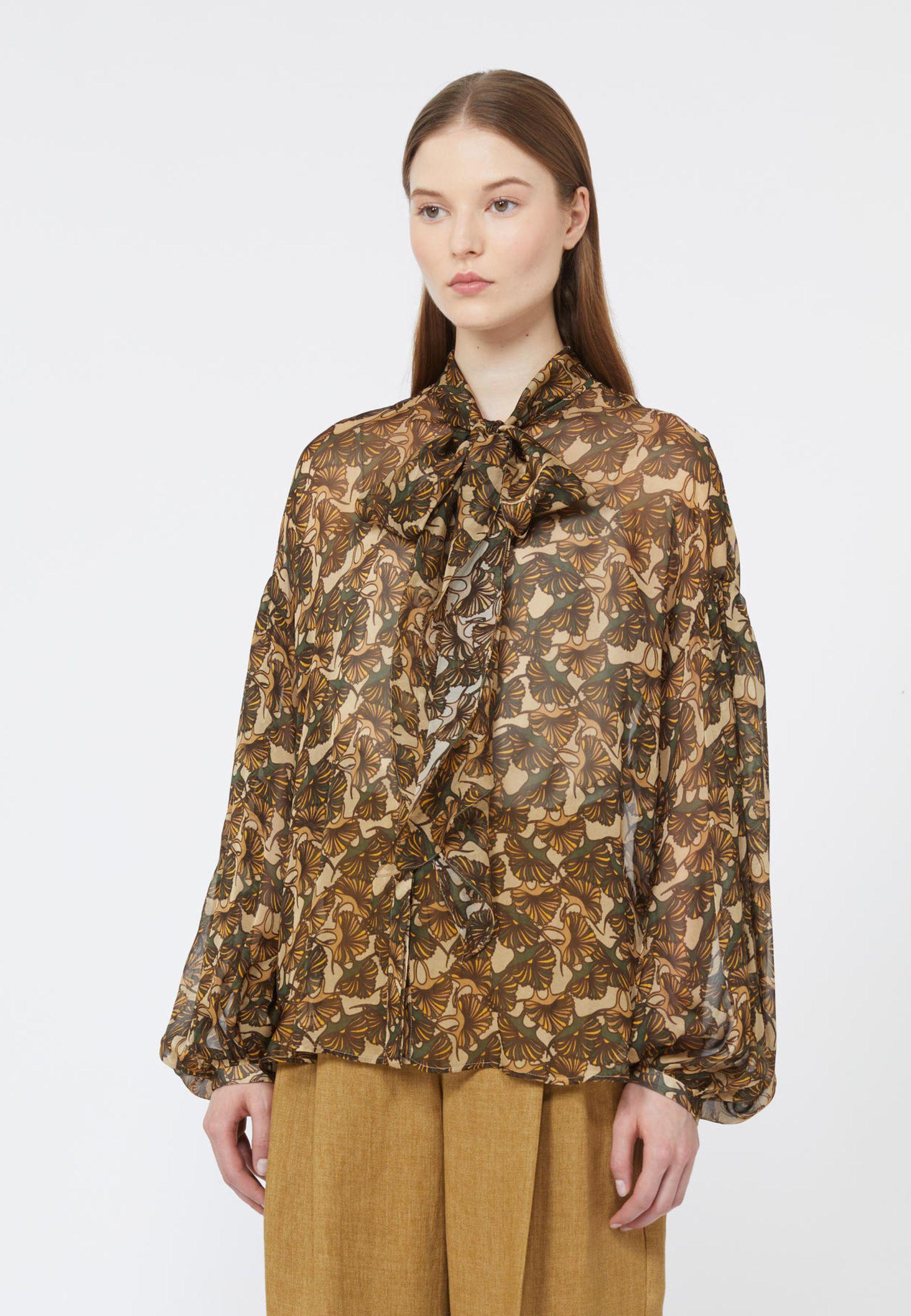Max Mara Studio - Blusa in chiffon di pura seta stampata