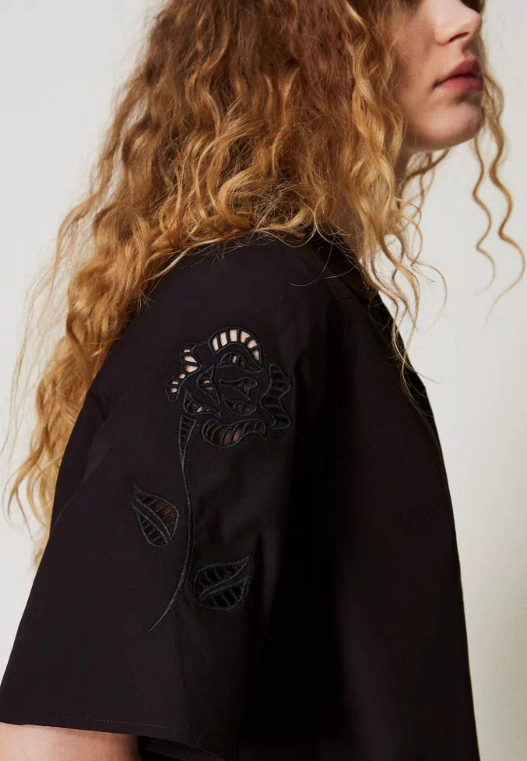 ACTITUDE Revive - Camicia cropped in popeline con ricamo