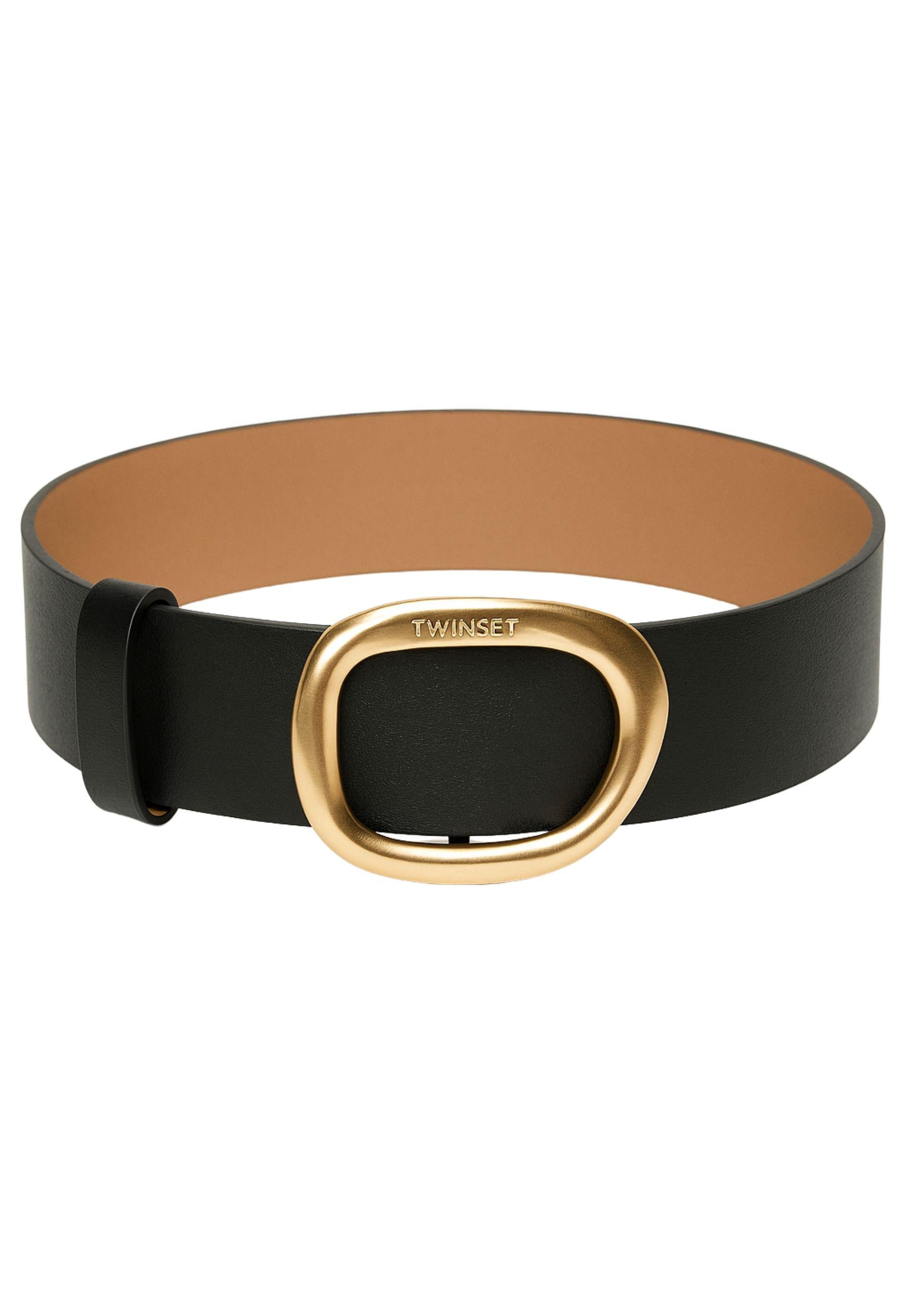 Twinset - Cintura Bicolore con Fibbia Oro