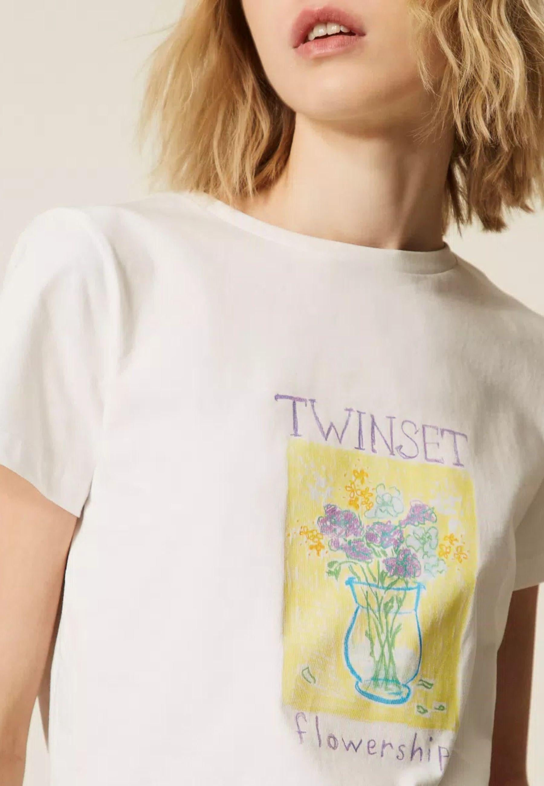 T-shirt regular con stampa Twinset
