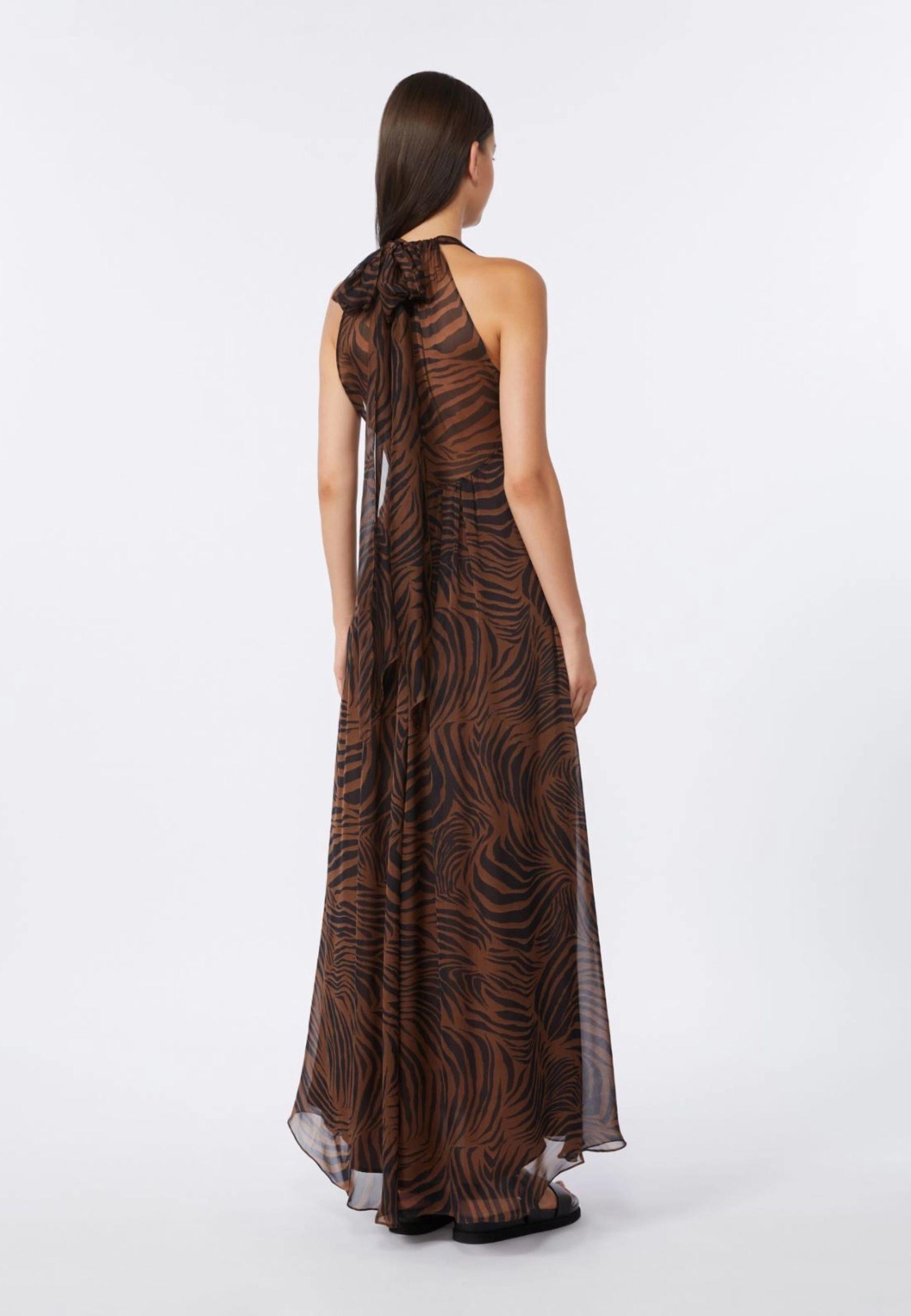 Max Mara Studio - Abito lungo in chiffon di seta stampato