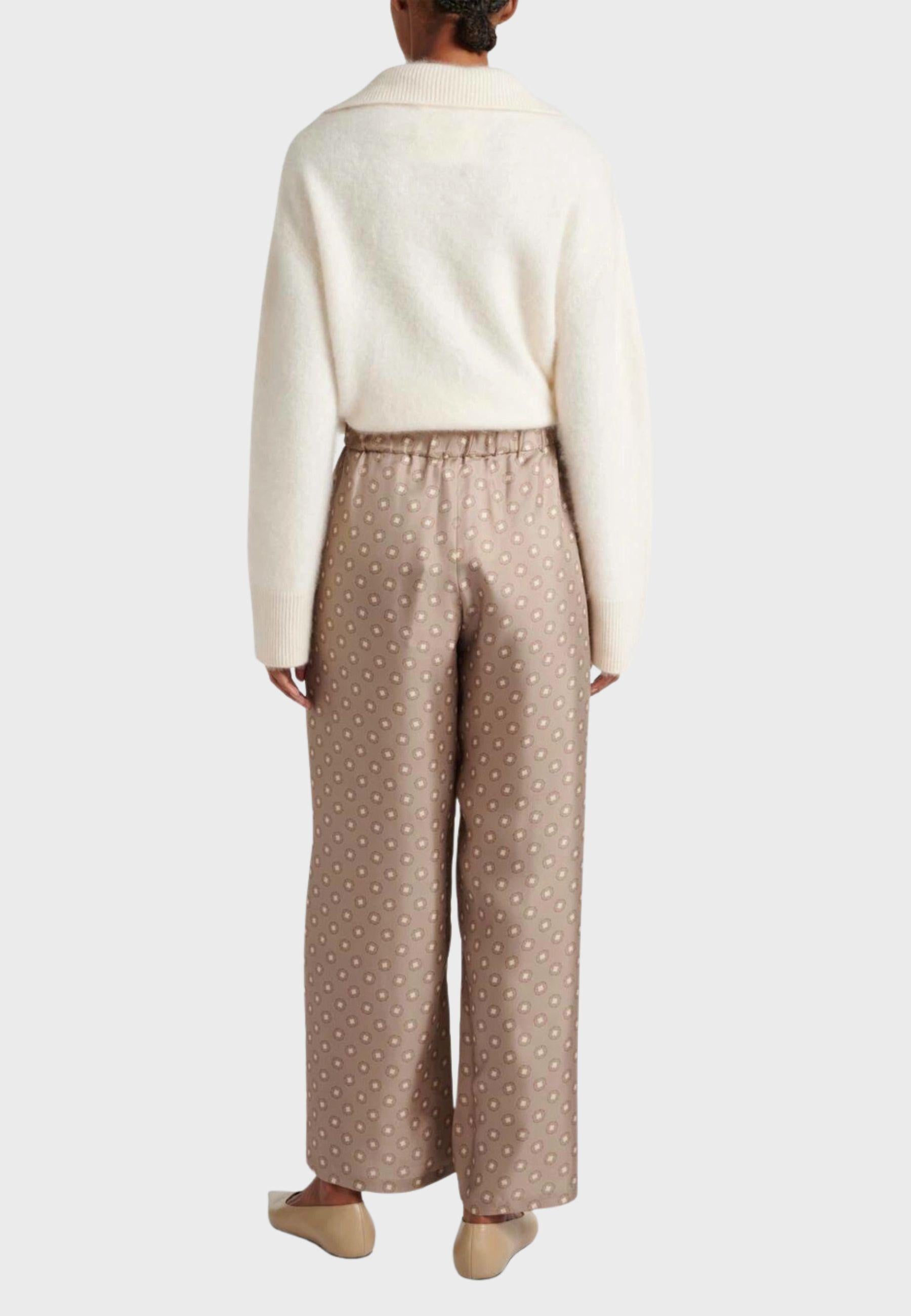 Pantaloni Max Mara Leisure "Vik" in seta stampata