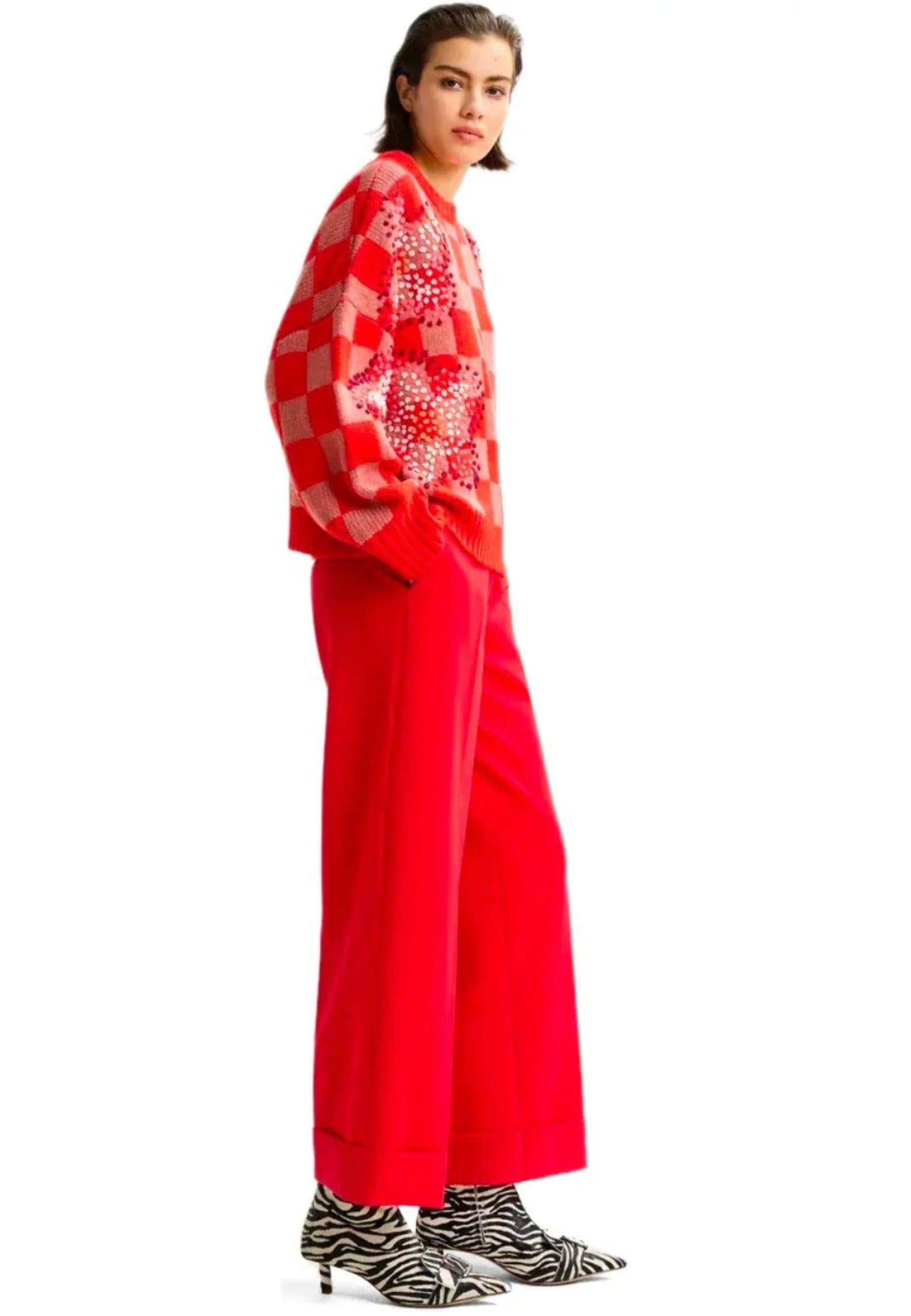 Essentiel Antwerp - Pantalone Cropped IMO Rosso