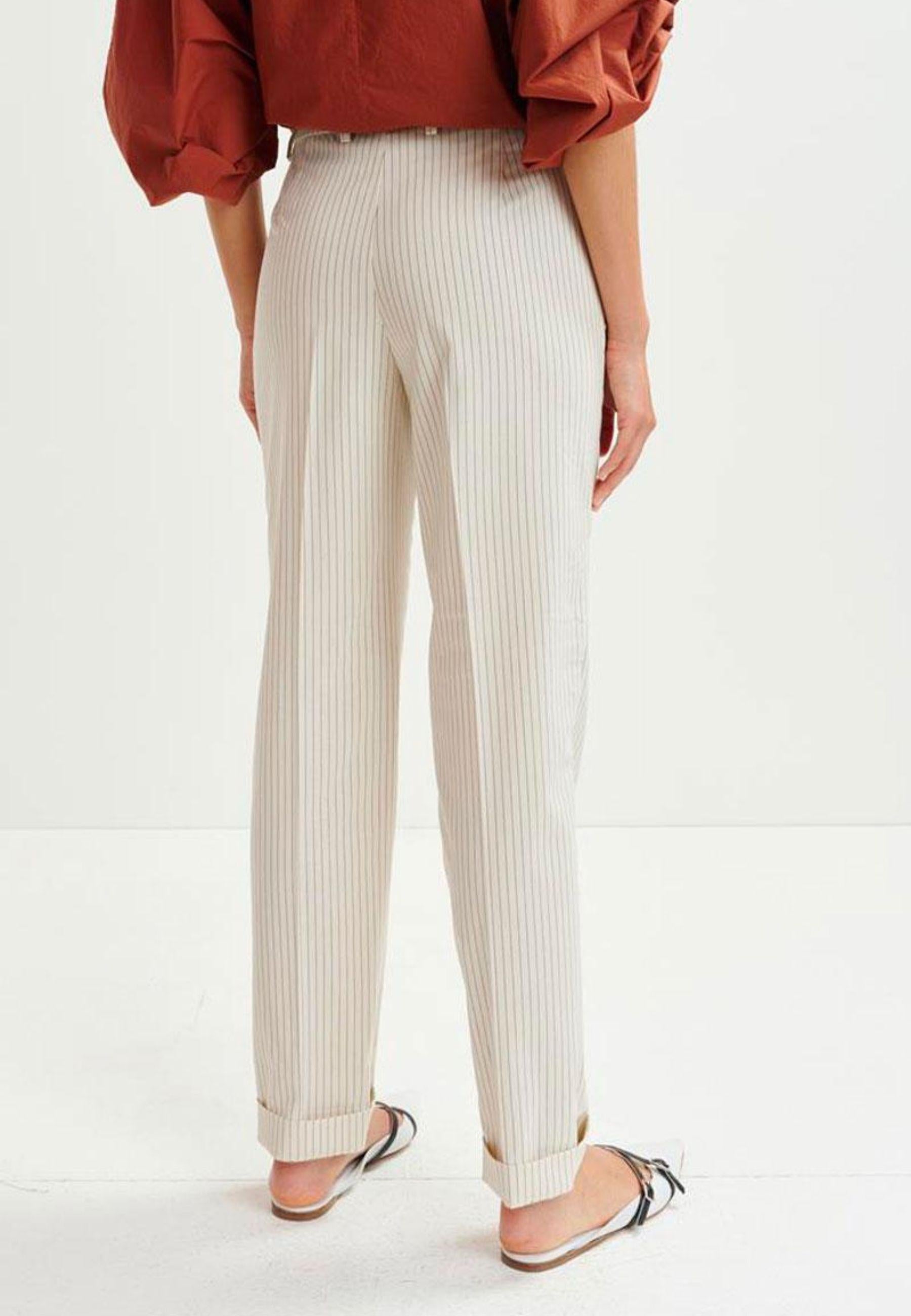 Essentiel Antwerp - Pantaloni a Righe Beige
