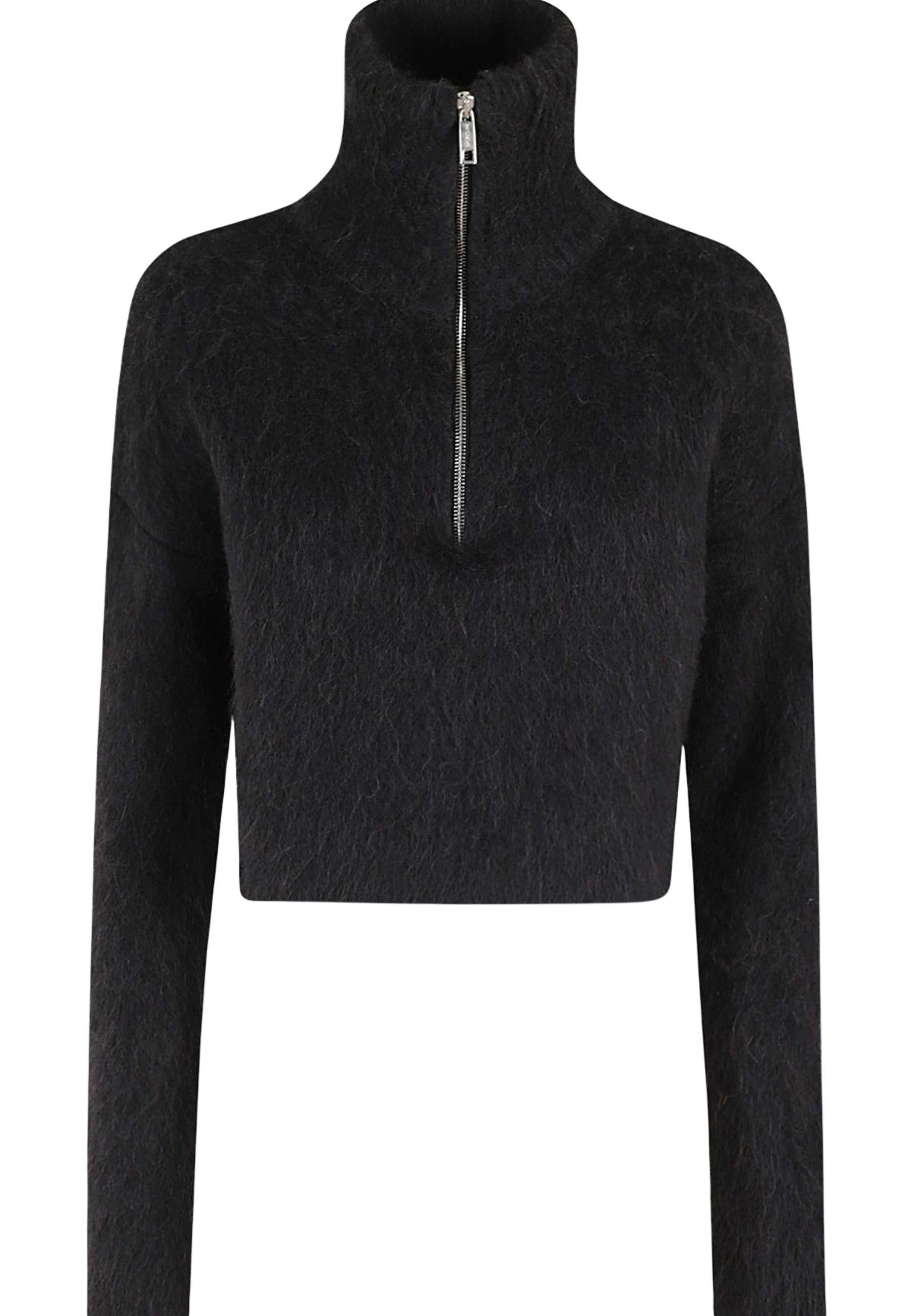Sportmax - Maglia dolcevita in alpaca con zip