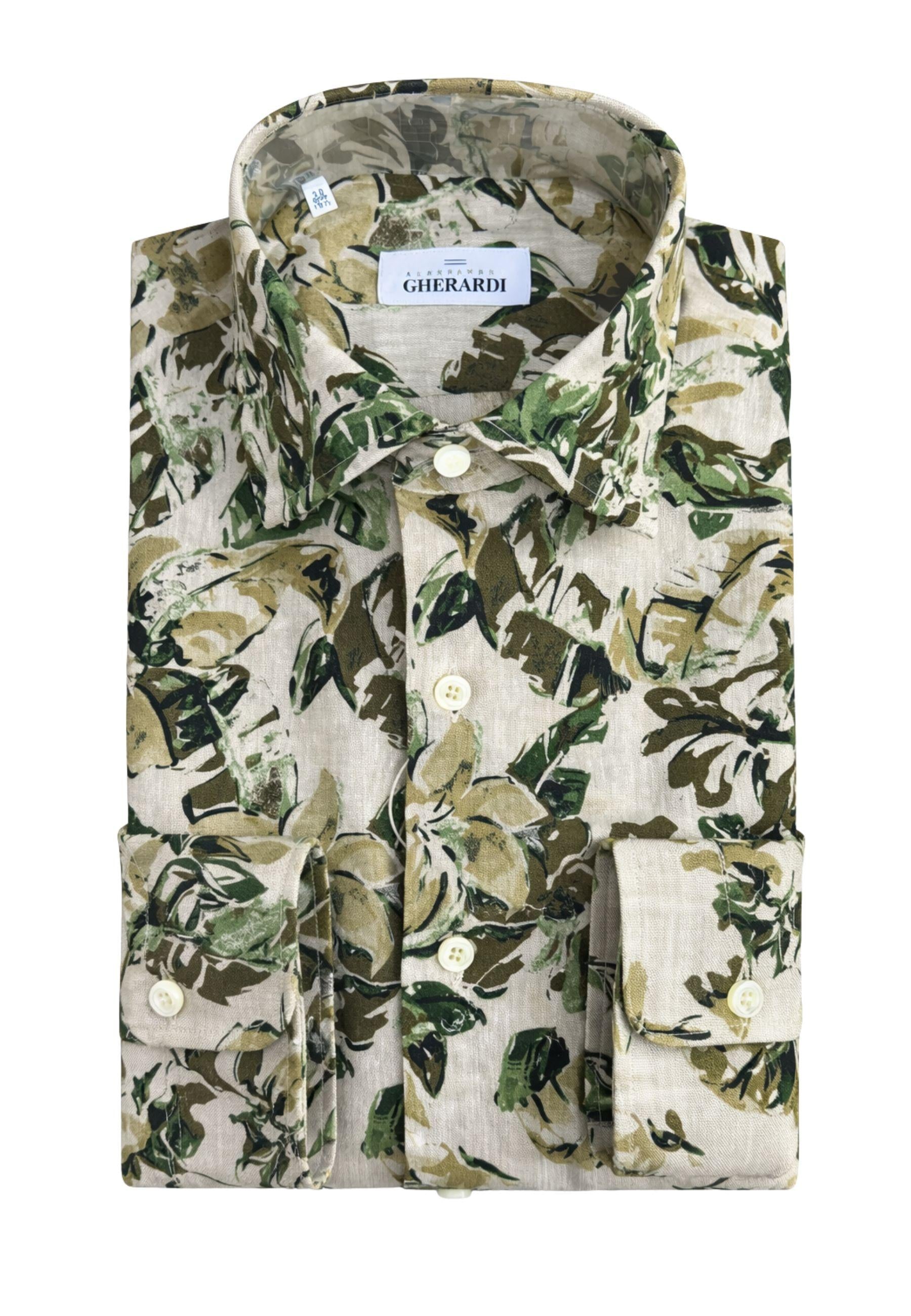 Alessandro Gherardi - Camicia fantasia in lino e cotone