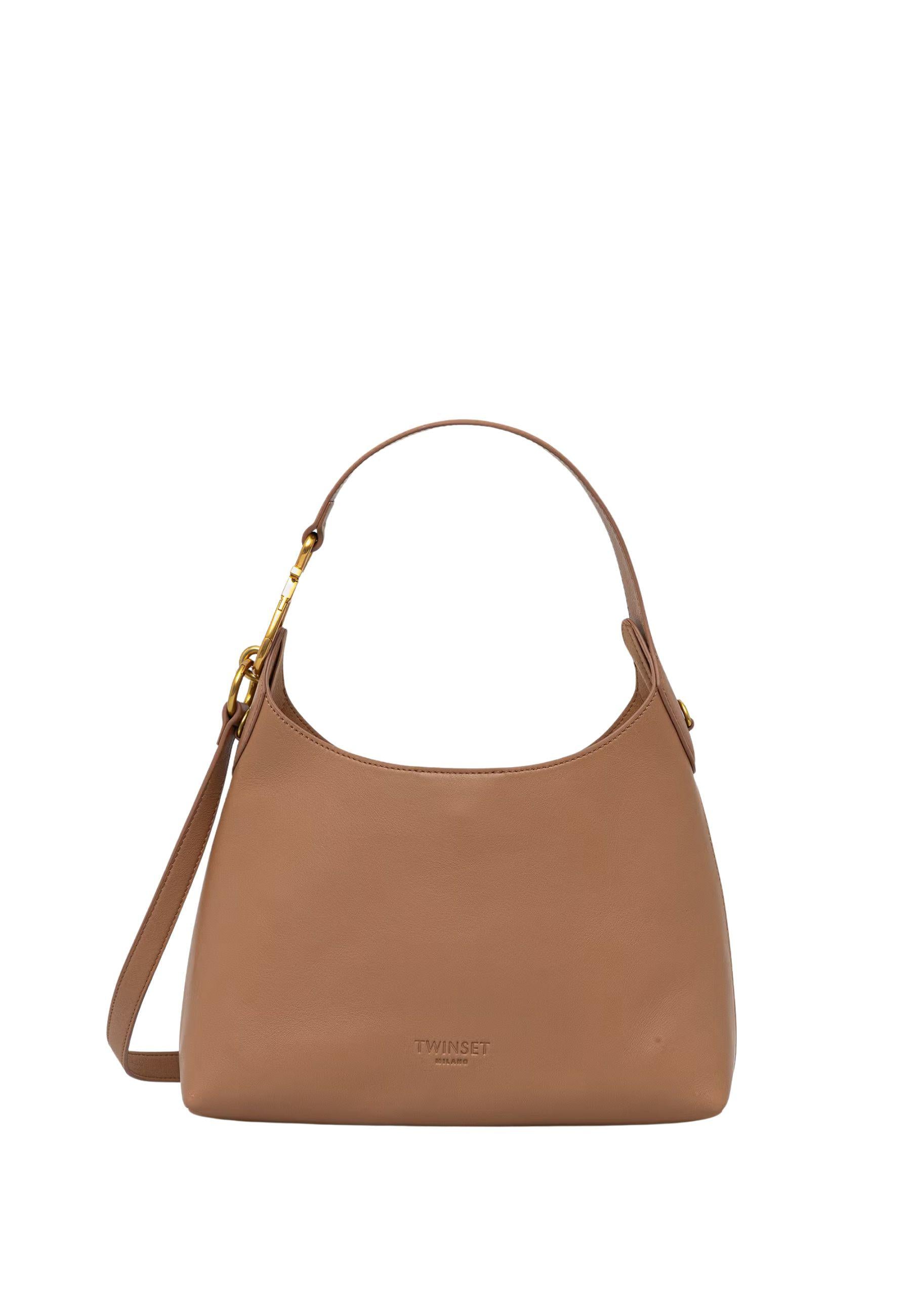 Borsa a Mano Piccola in Vera Pelle con Tracolla Removibile