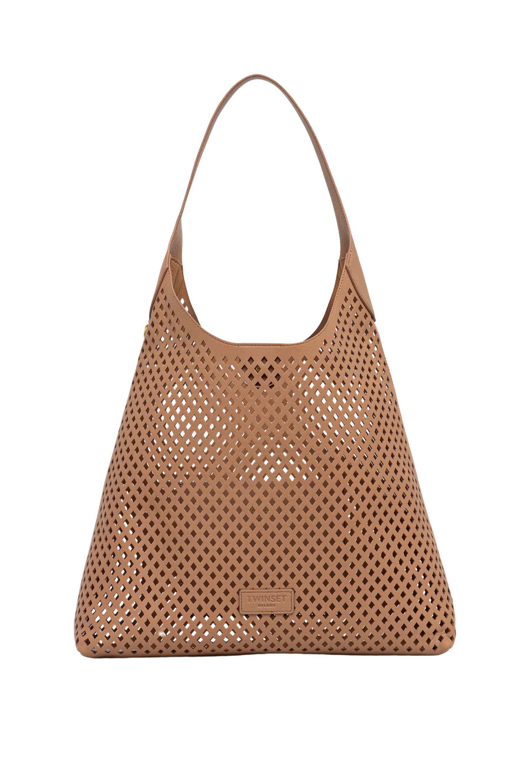 Borsa Shopper Grande in Vera Pelle Traforata