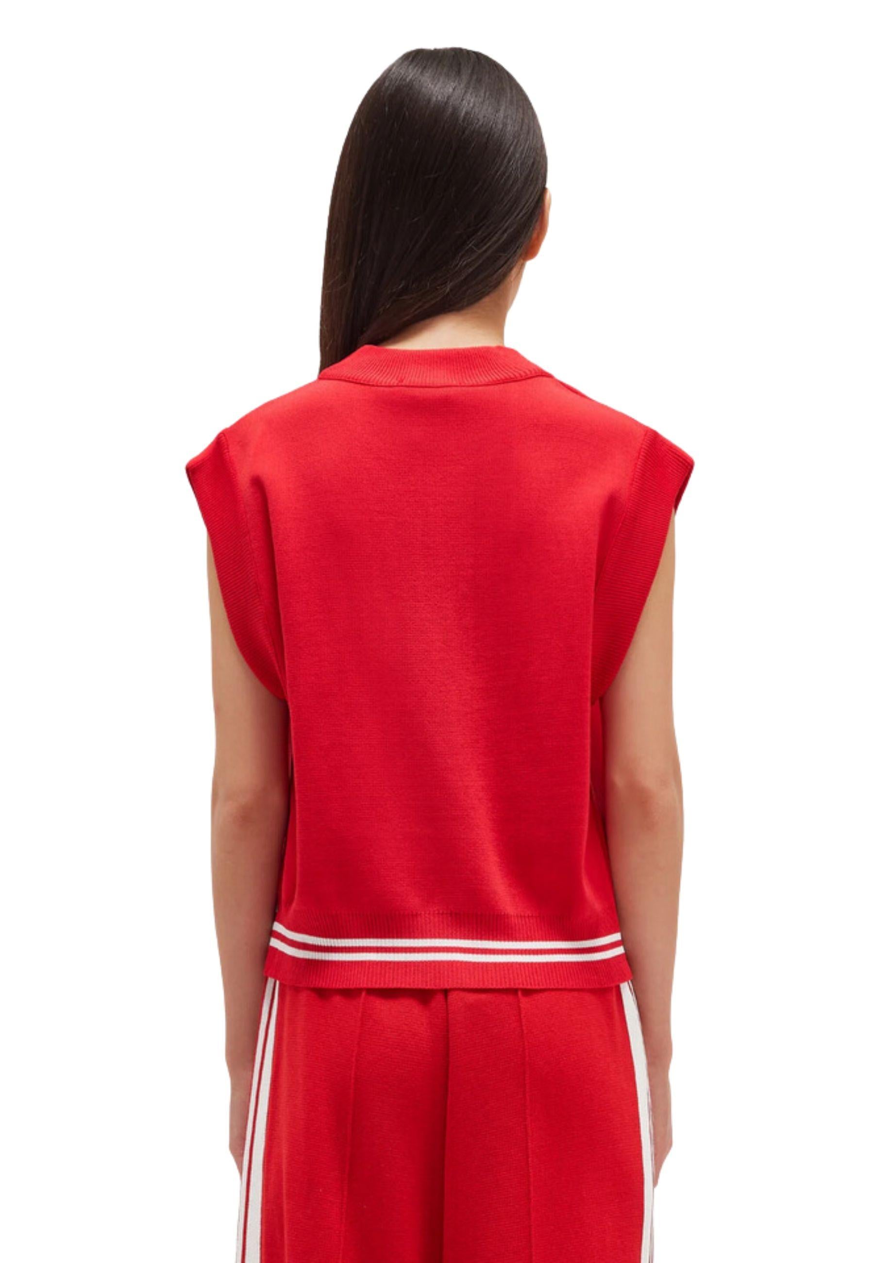 GILET IN VISCOSA BOXY FIT ROSSO