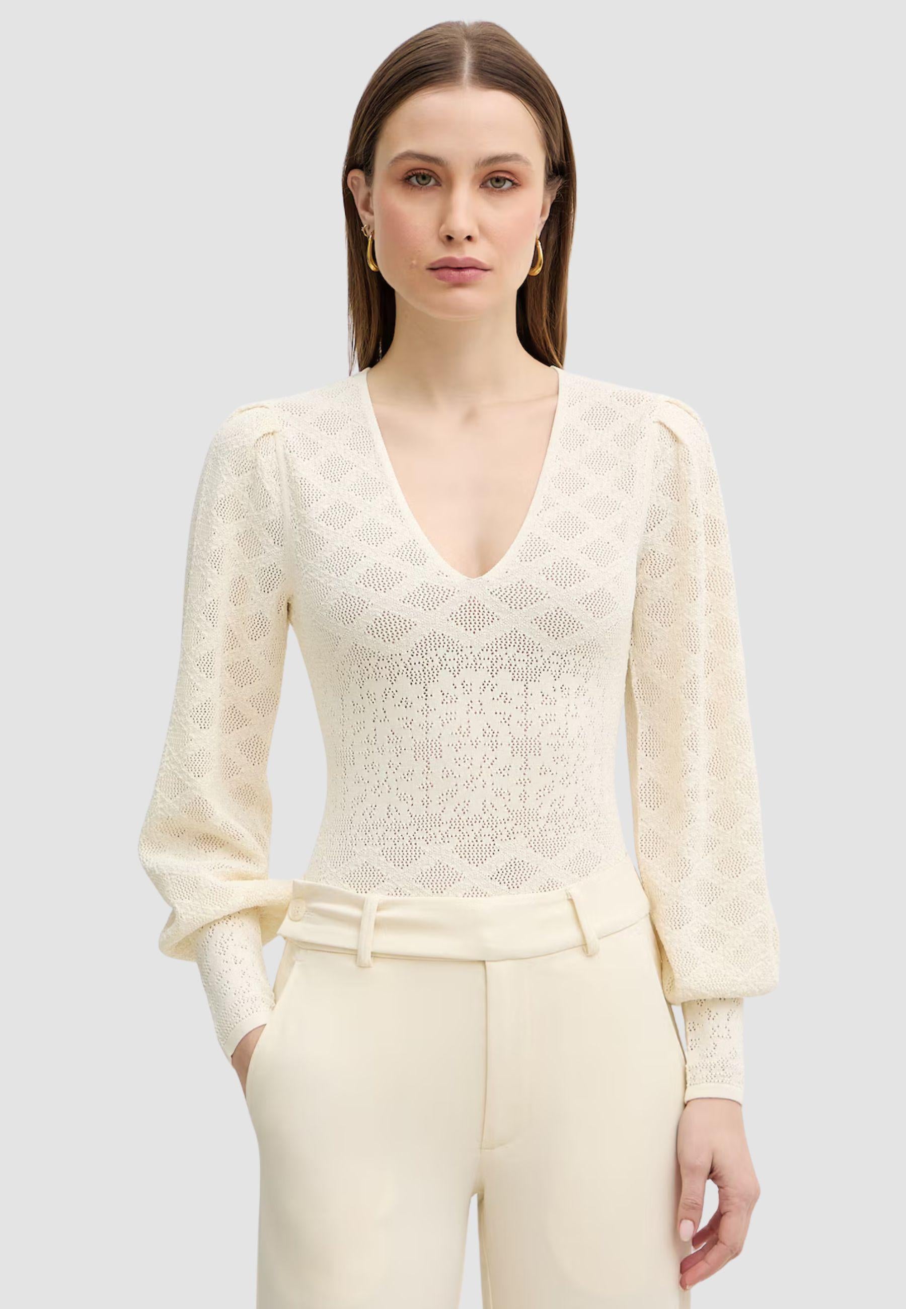 Body in maglia con disegno floreale