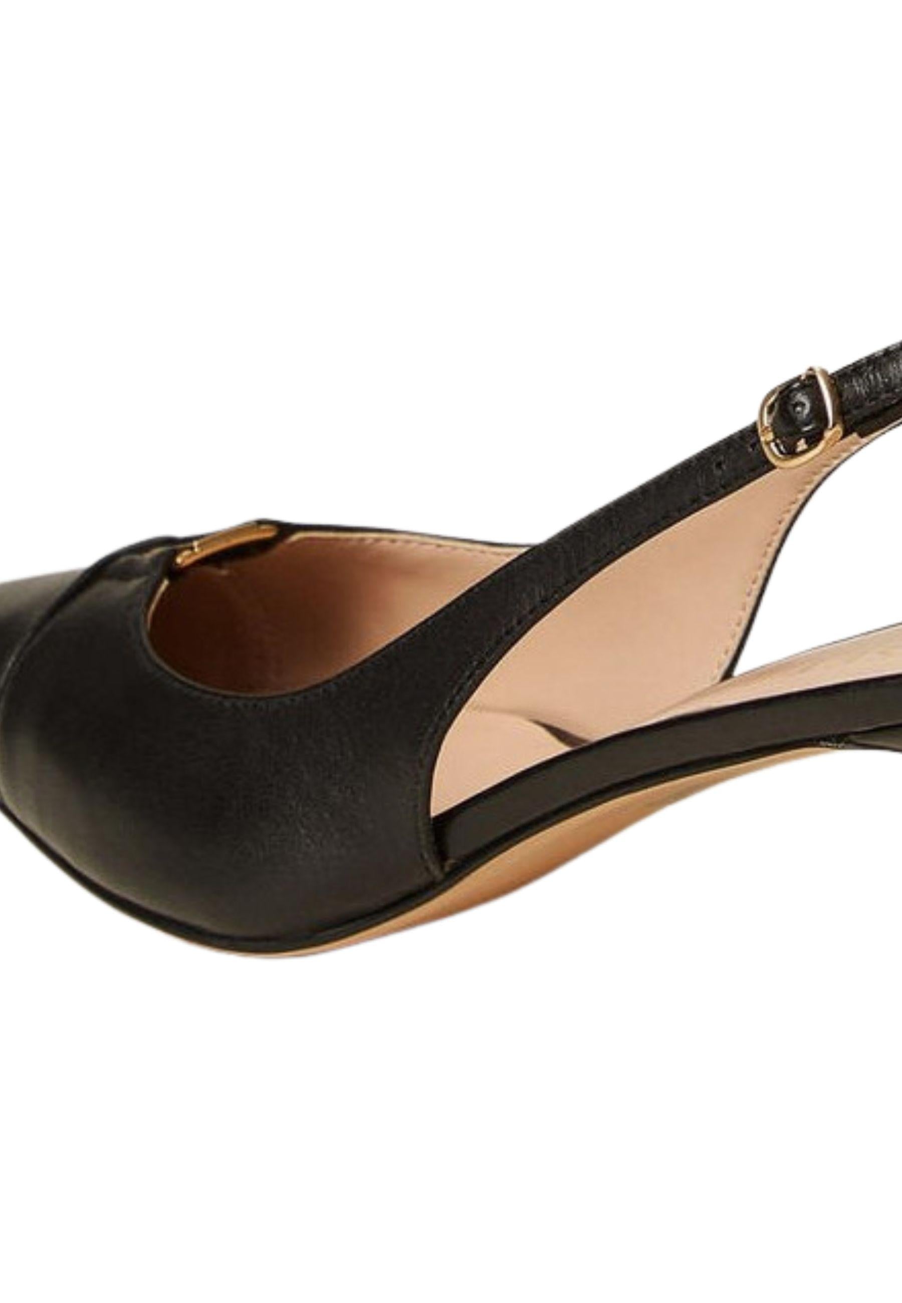 Décolleté sling back in pelle