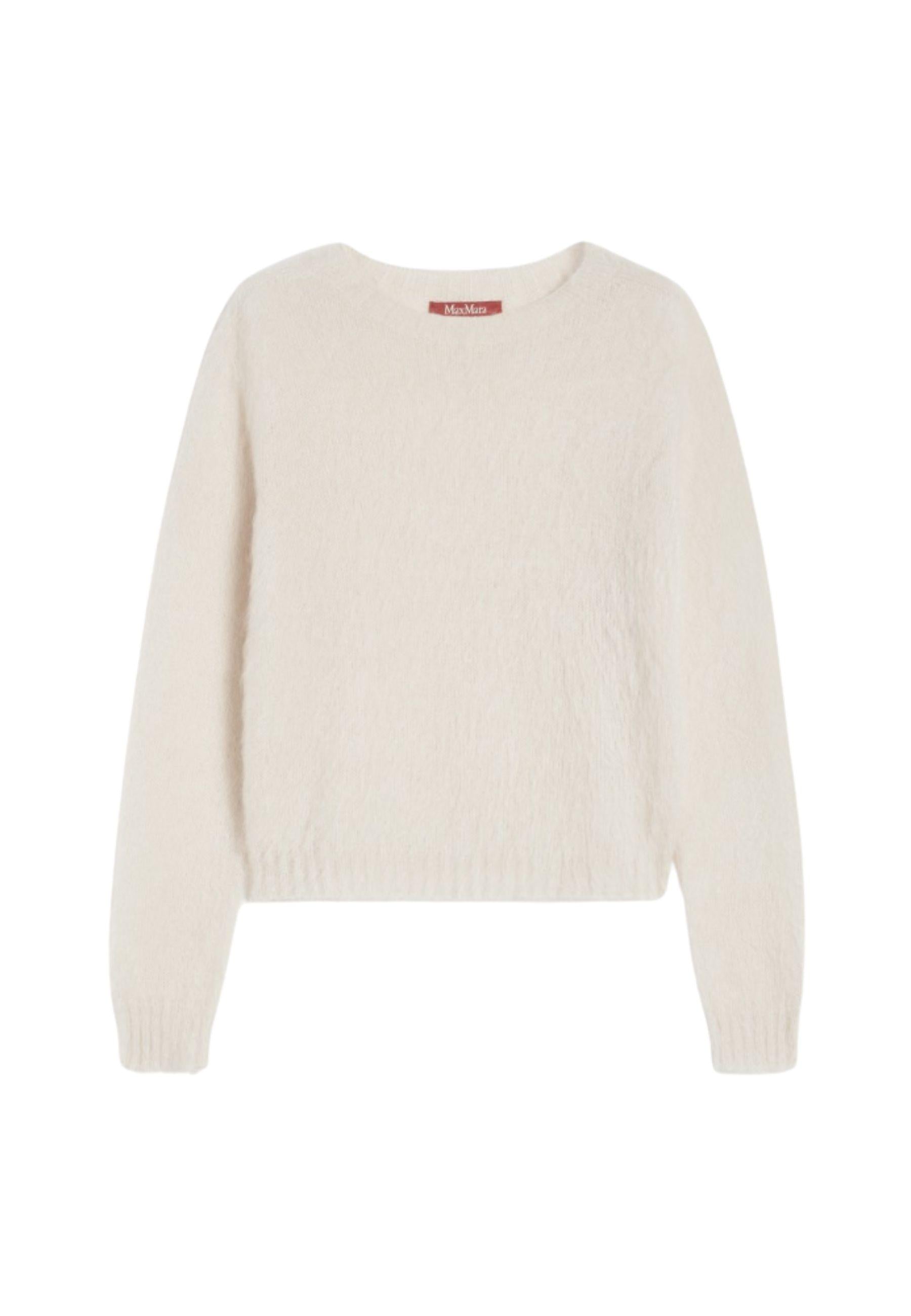 Maglia girocollo in filato di misto mohair