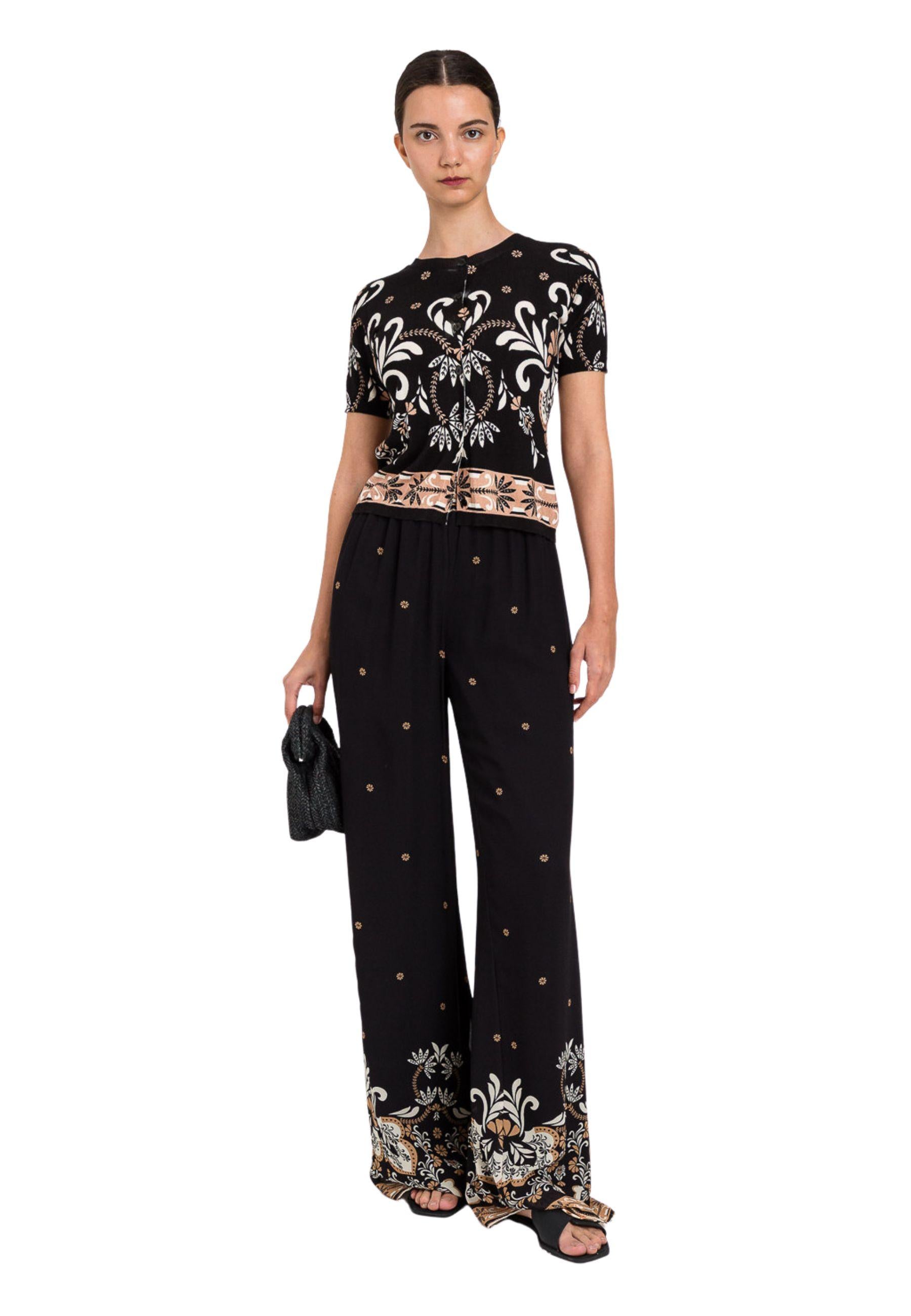 Twinset - Pantalone Palazzo Stampa Foulard
