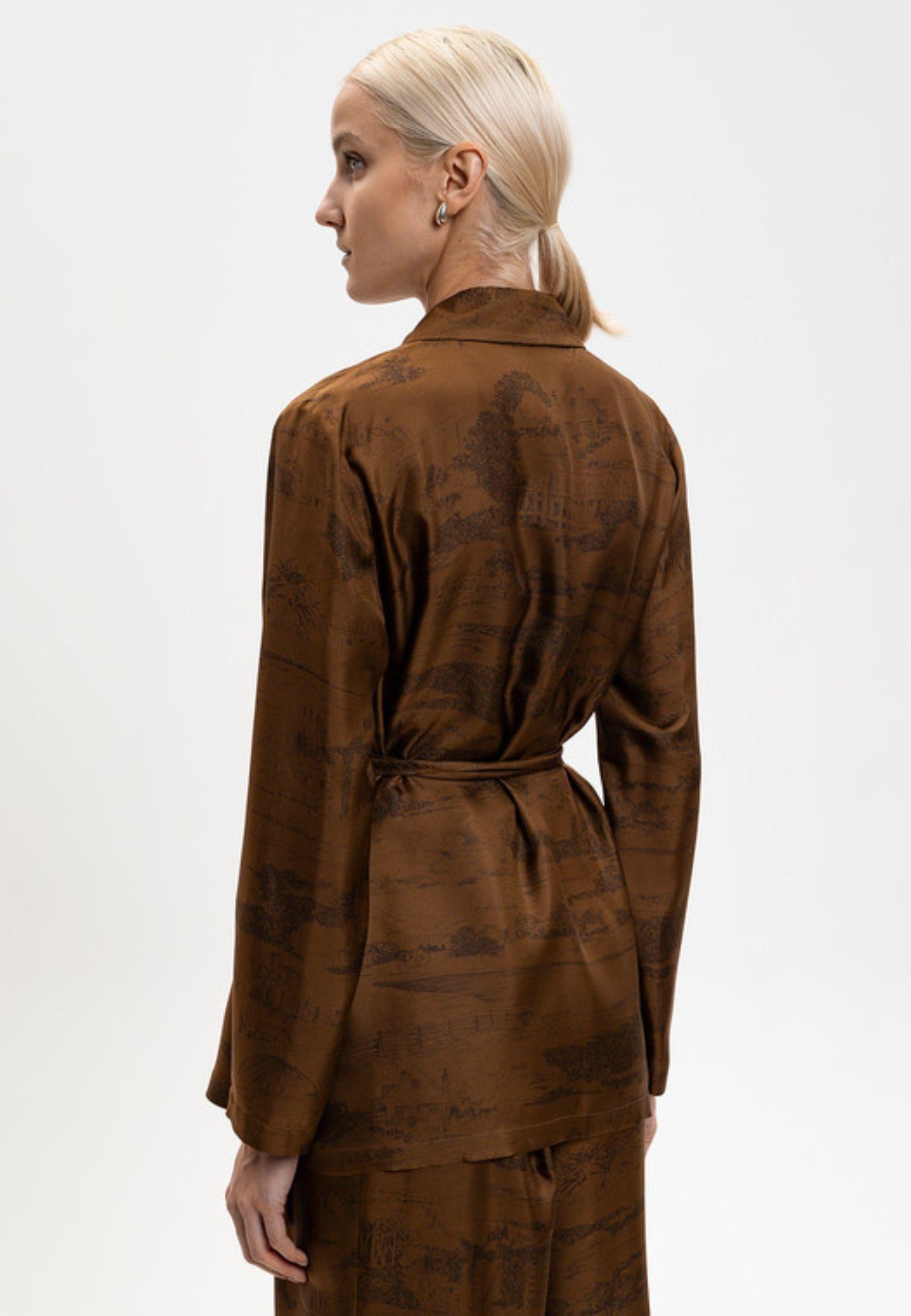 Max Mara - Blusa in seta BITURO marrone