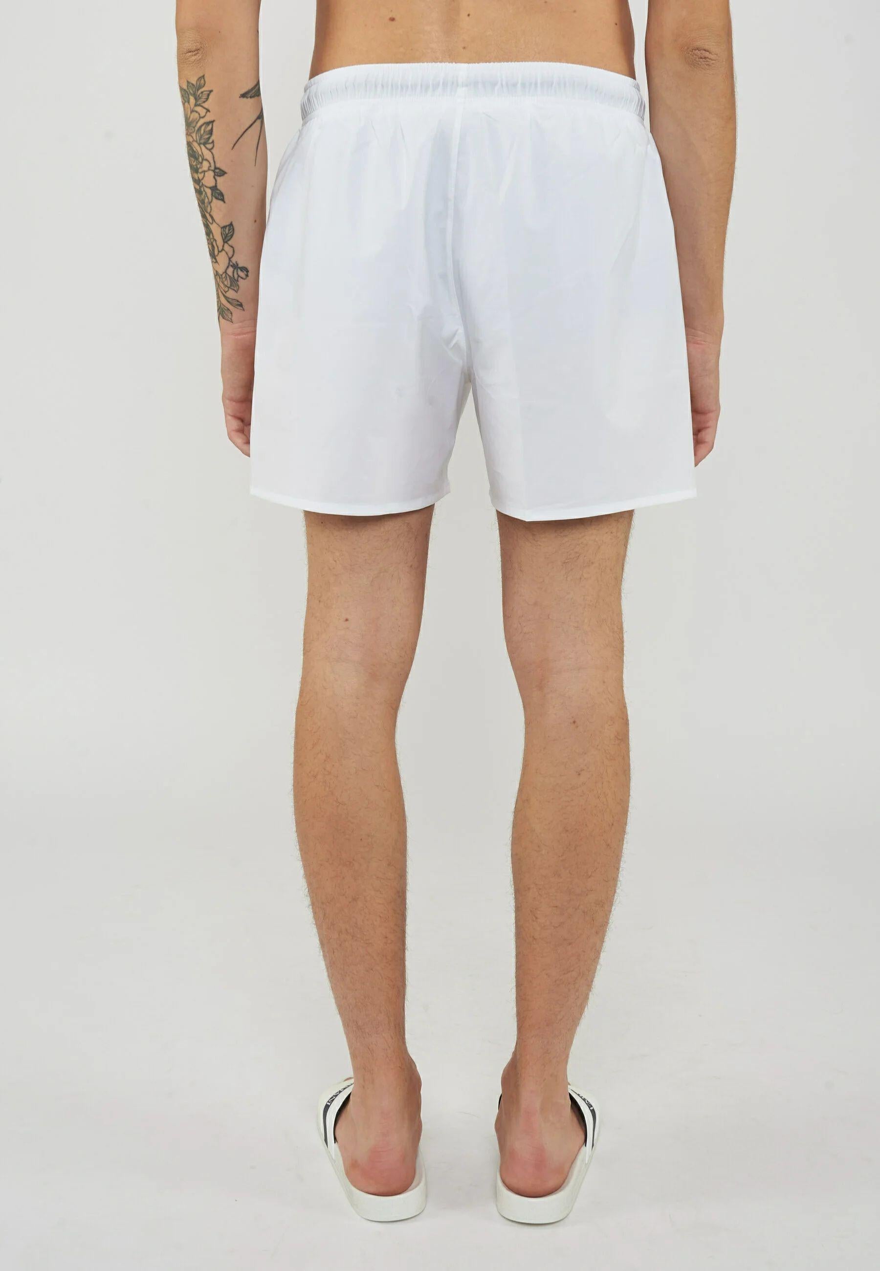 Costume da bagno uomo Emporio Armani - shorts bianchi con aquila ricamata
