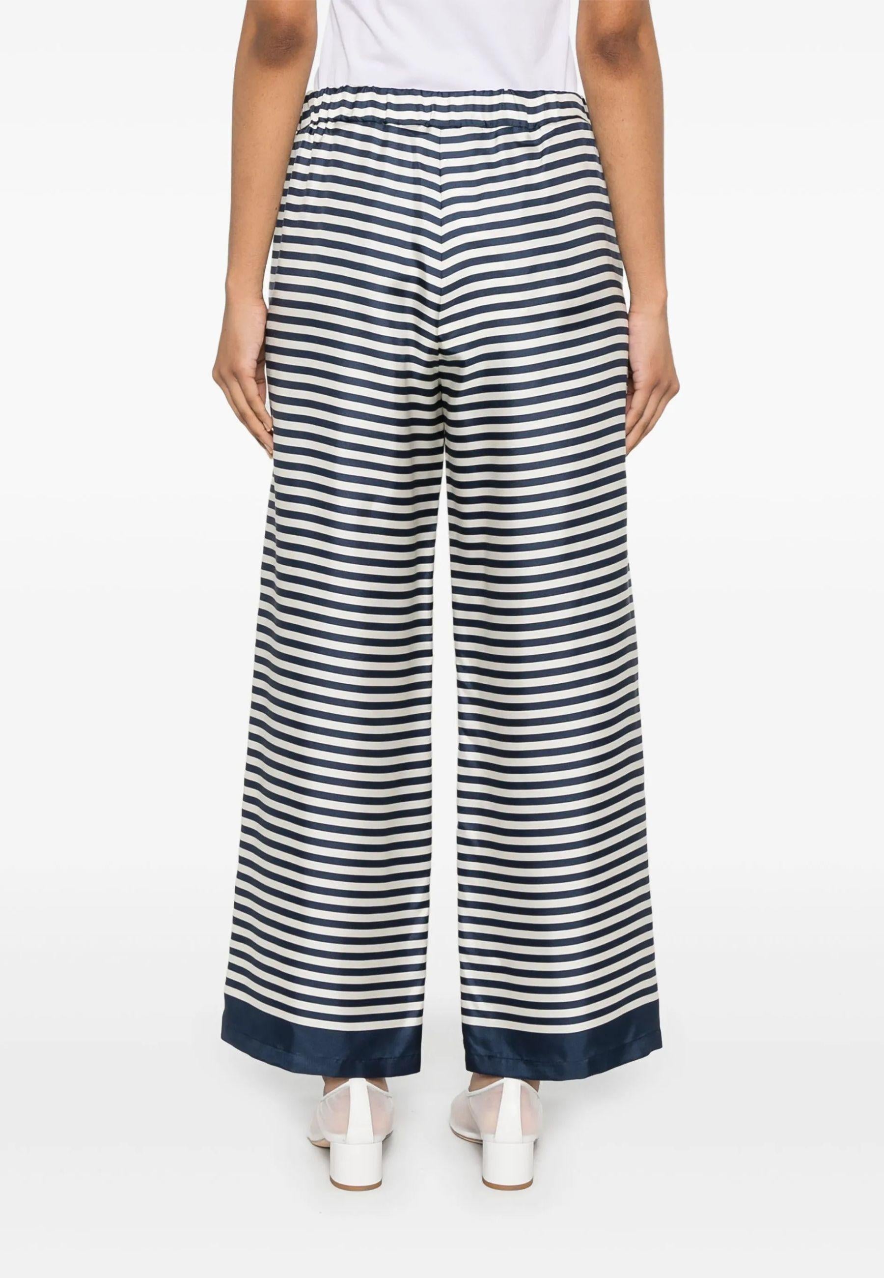 'S Max Mara - Pantaloni Nine in seta a righe