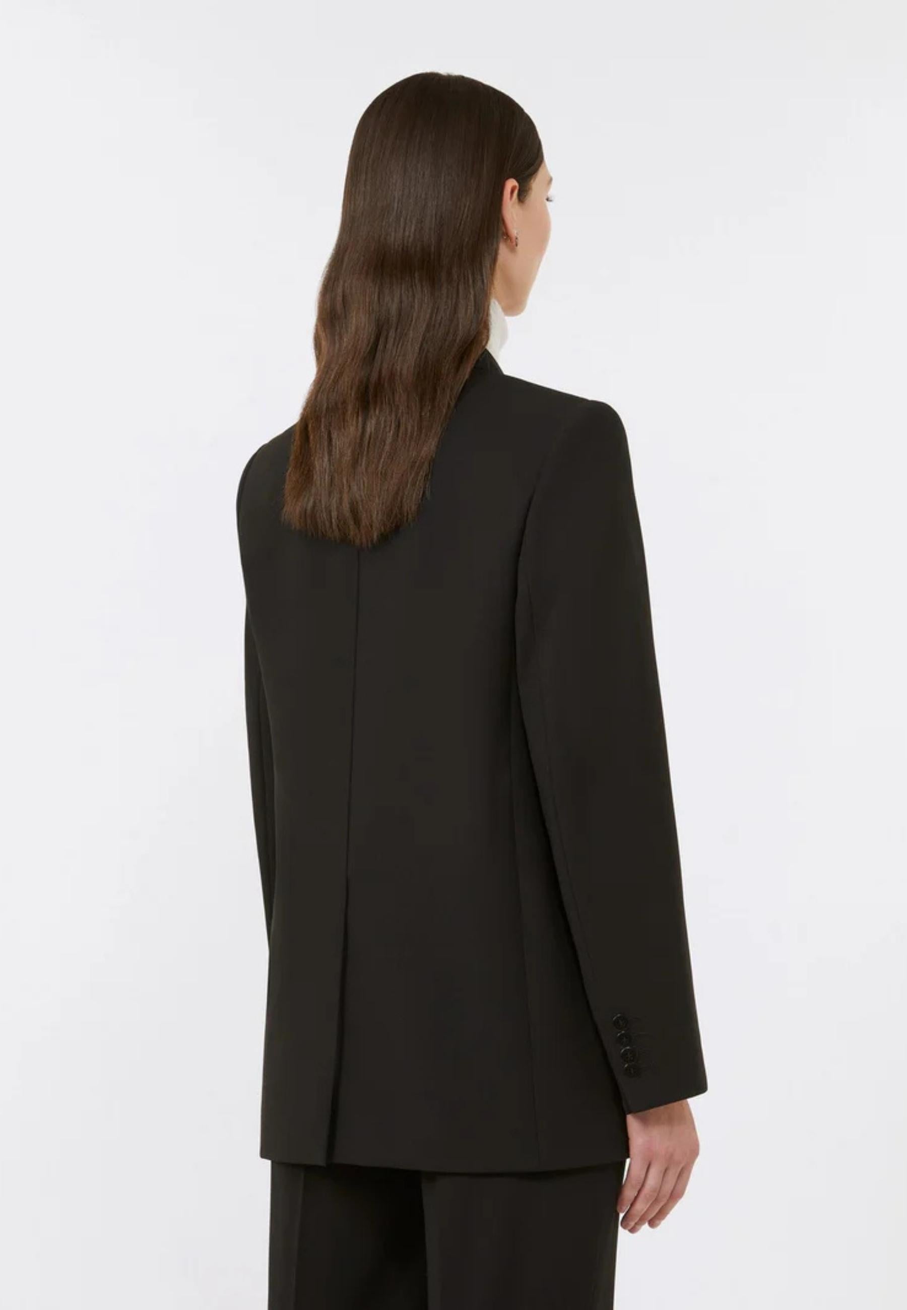 Max Mara Studio Blazer Vadare doppiopetto in crêpe satin di lana
