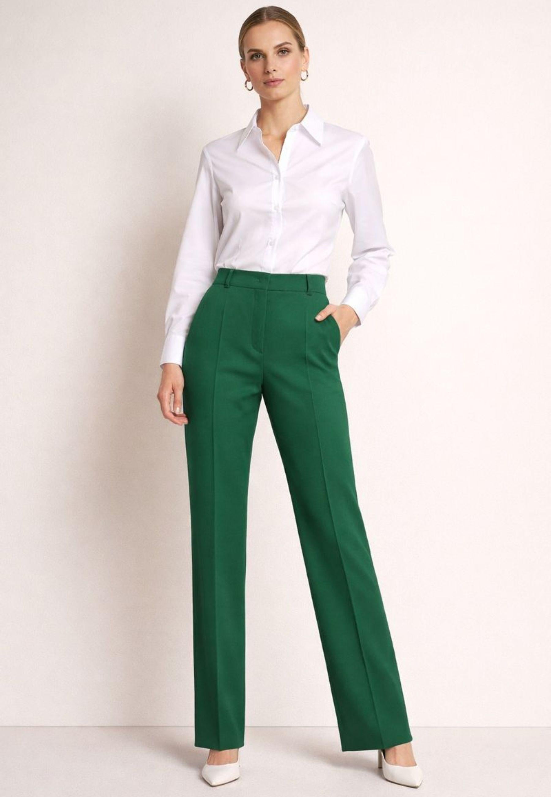 Pantalone sigaretta in gabardina