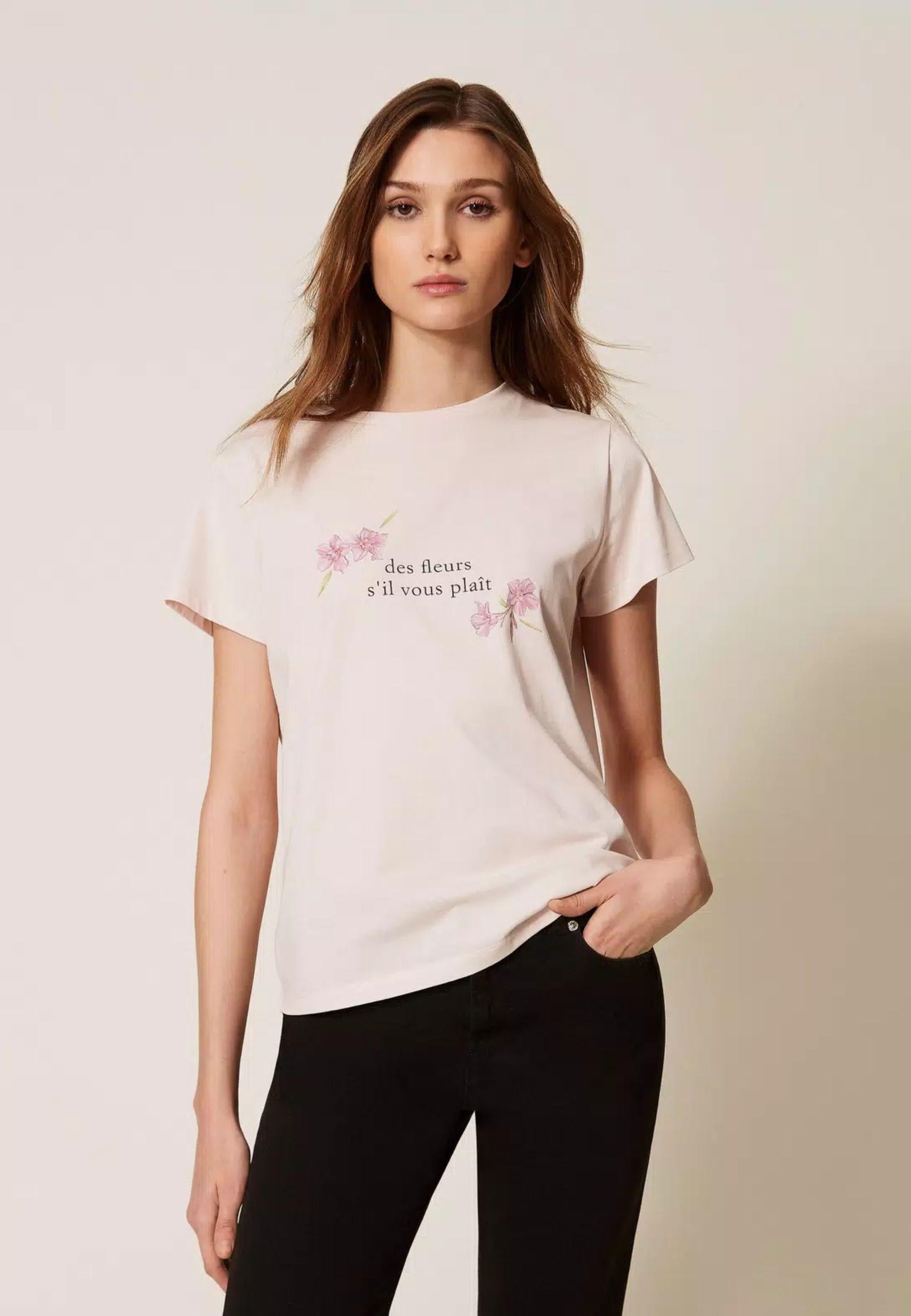 T-shirt regular con stampa Twinset