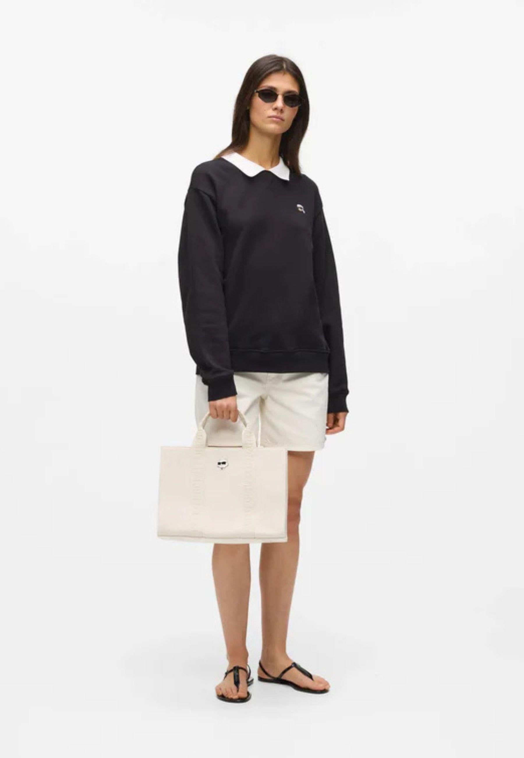 KARL LAGERFELD - Borsa Tote Quadrata con Spilla Ikon Choupette