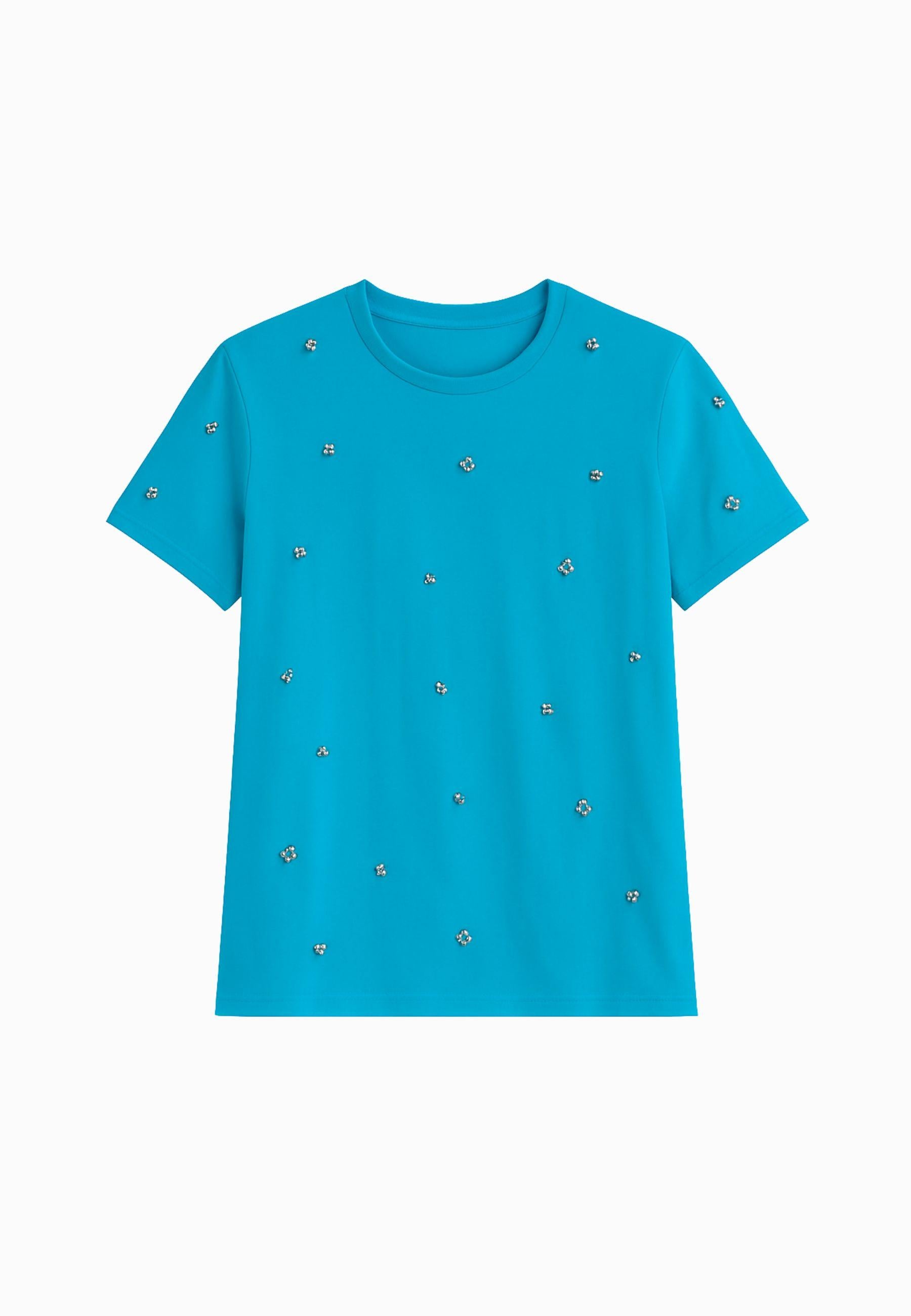 T-shirt con ricamo a mano