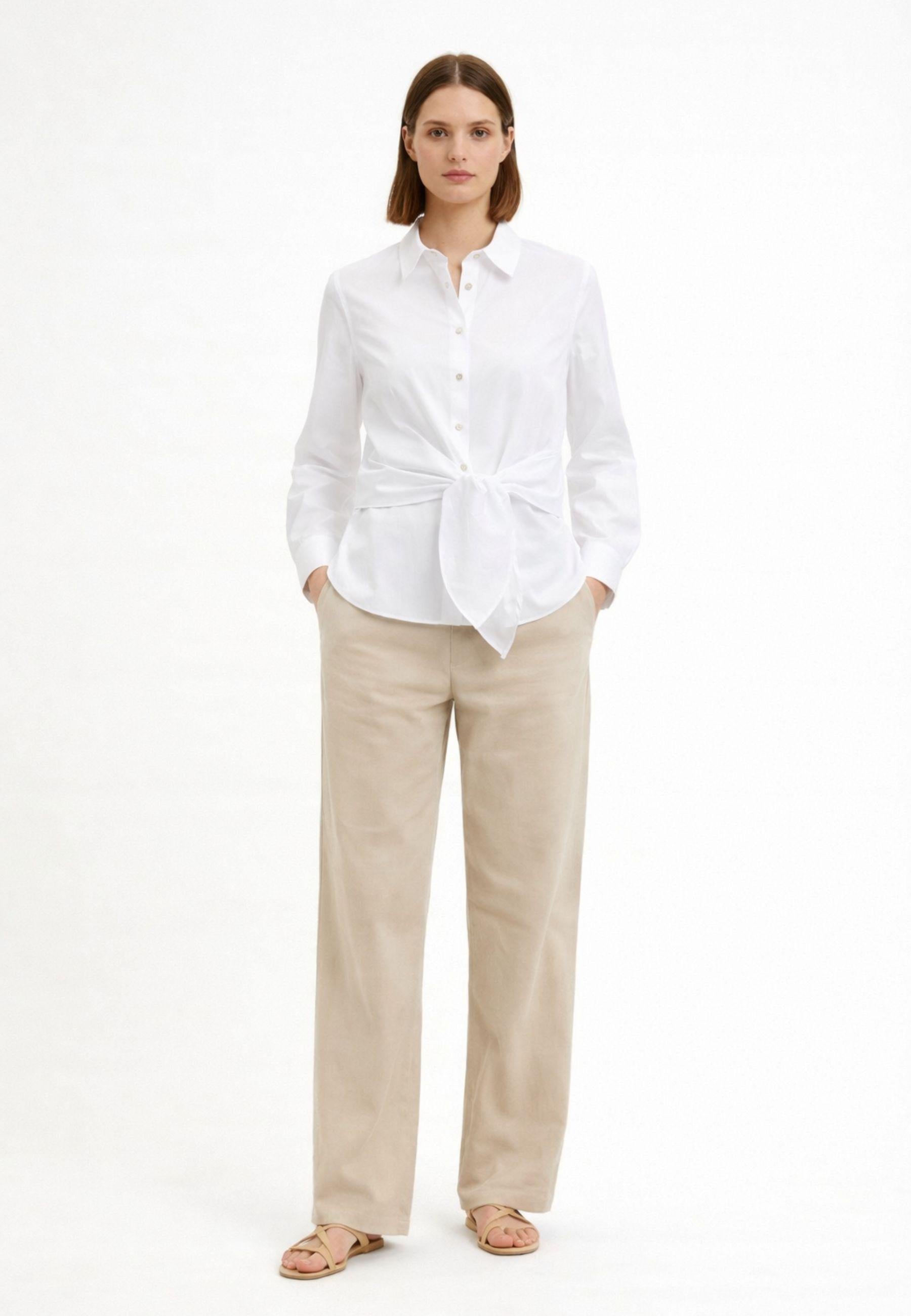 iBlues - Camicia in popeline di cotone stretch con nodo