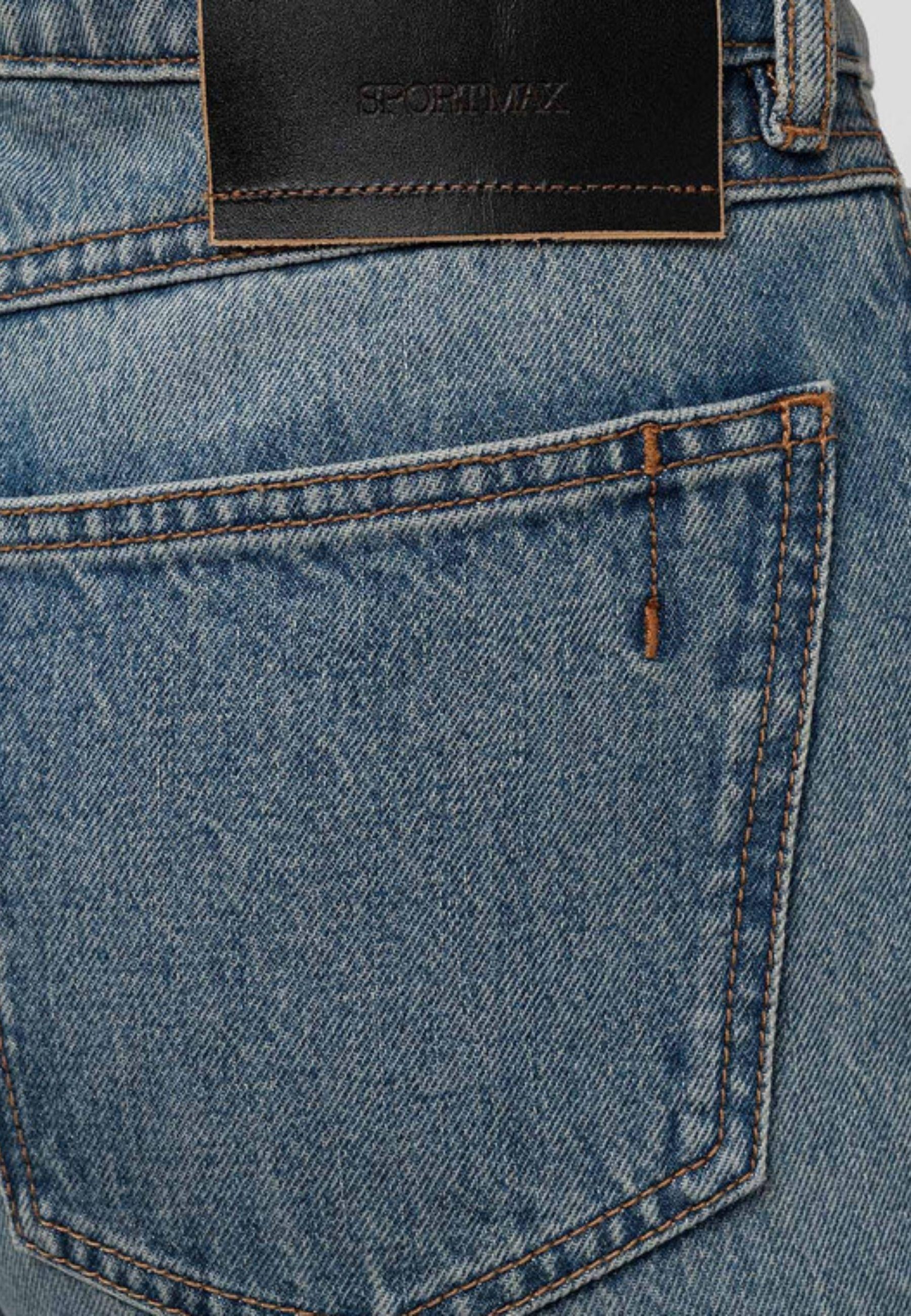 Sportmax - Jeans "Tasso" in Denim di Cotone con Effetto Invecchiato