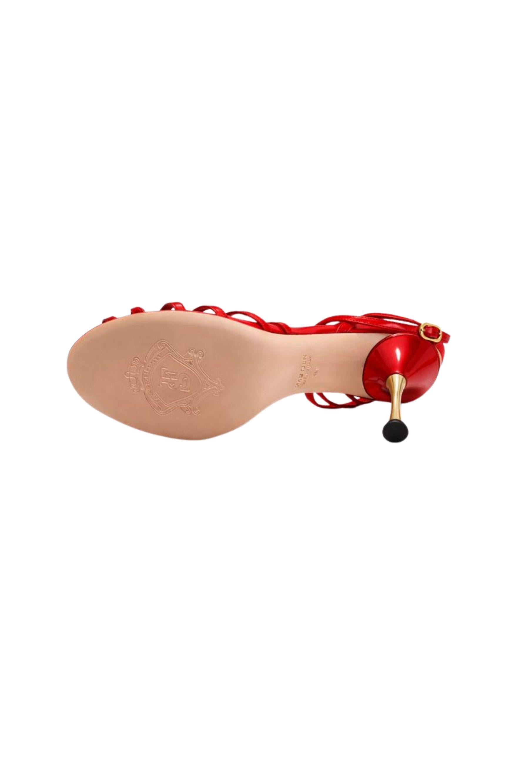 Sandali donna FRANCESCO SACCO - listini in vernice rossa, tacco stiletto