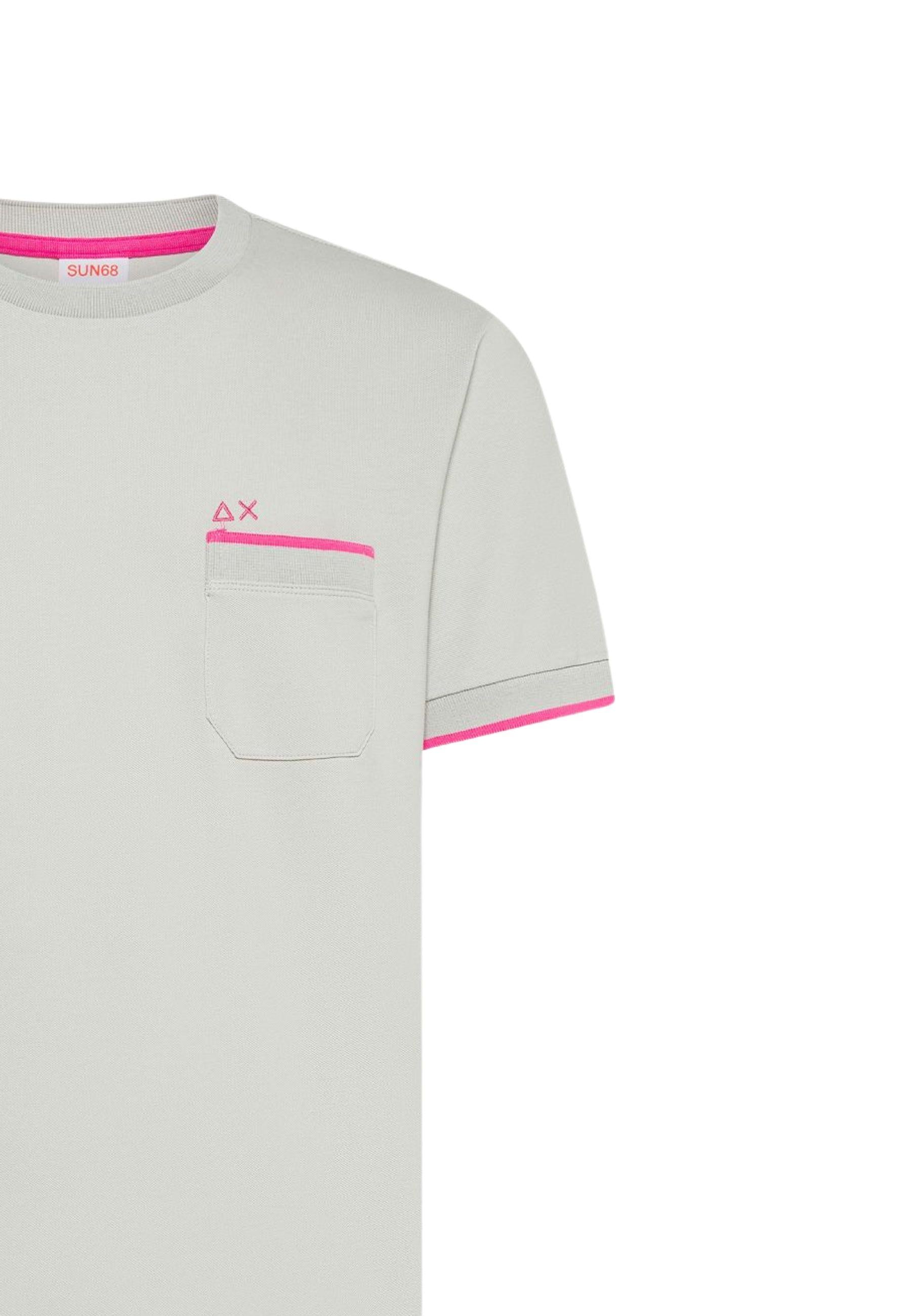 T-shirt in piquet di cotone grigio chiaro