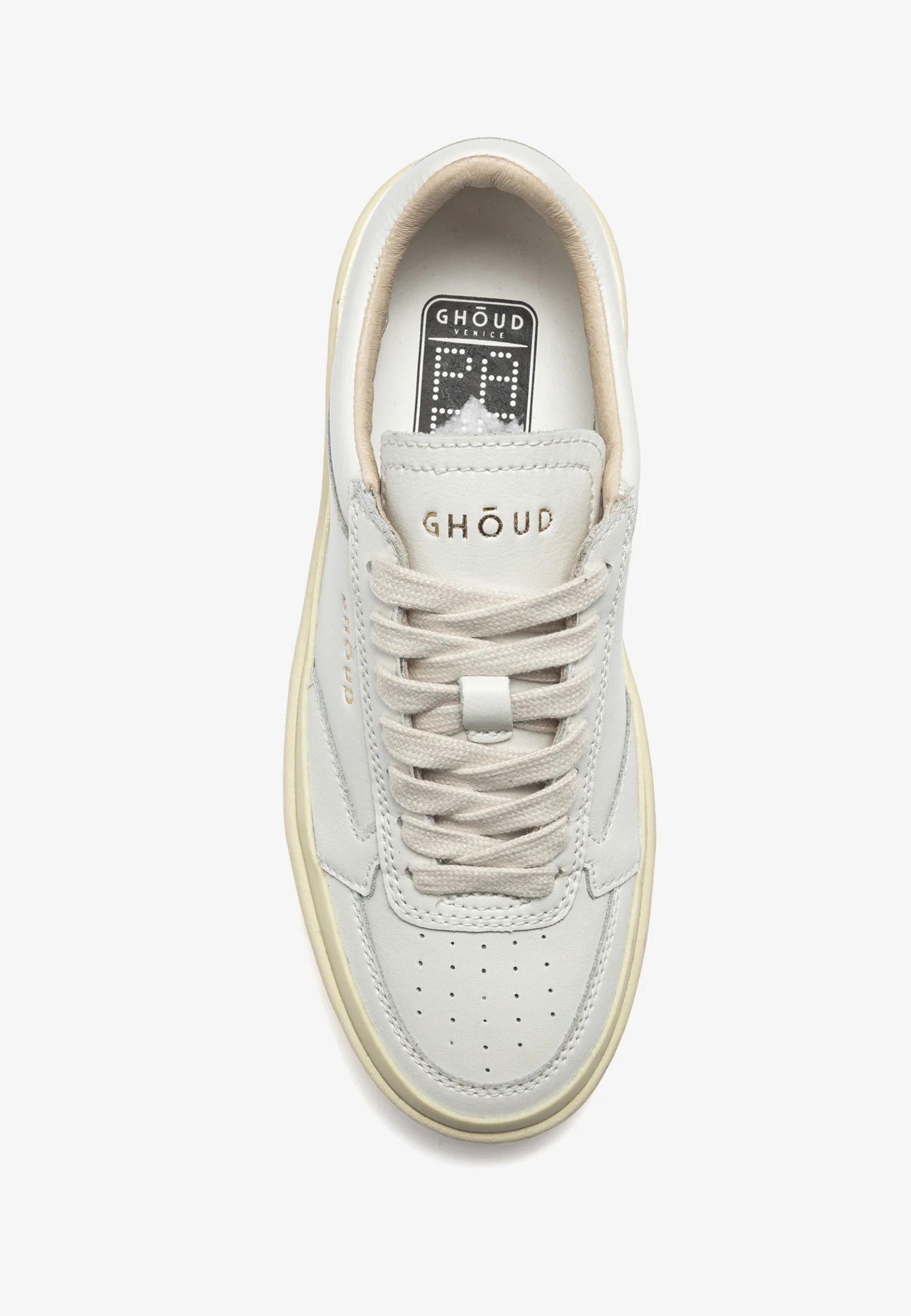 Sneakers uomo Ghoud Pads Bianco Essence - pelle con suola platform