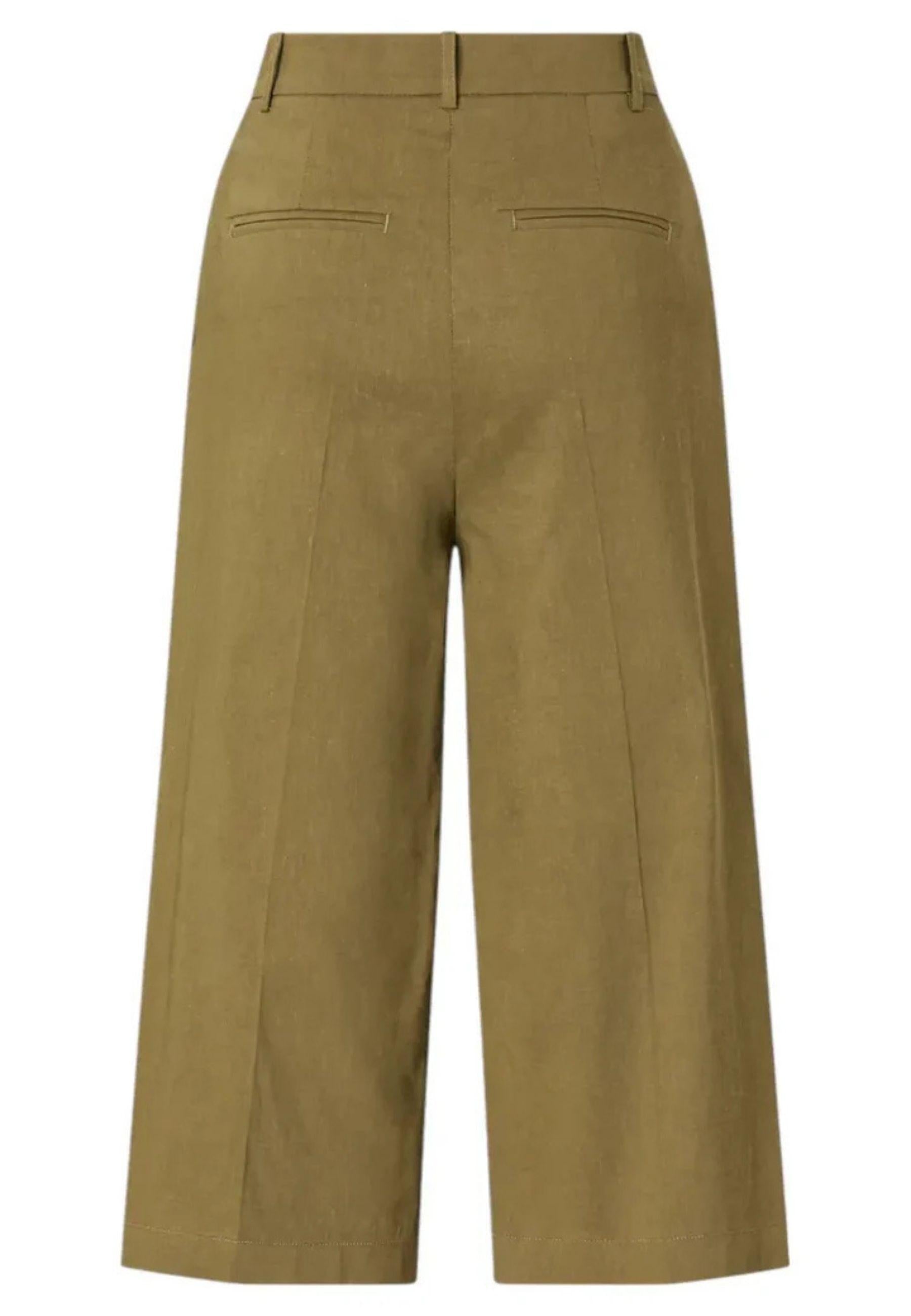 PINKO - Bermuda Donna Raccontami in Misto Lino Stretch | Oliva