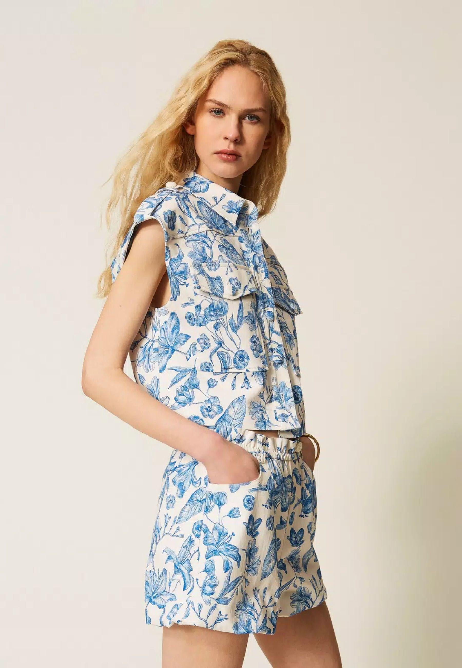 Gilet Corto Actitude Toile de Jouy Donna