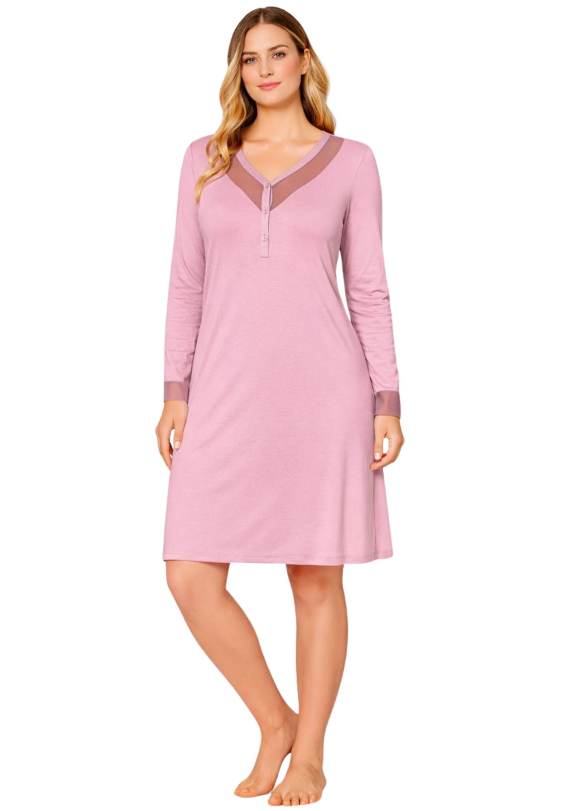 Camicia da notte Bisbigli serafino in jersey modal con dettaglio tulle
