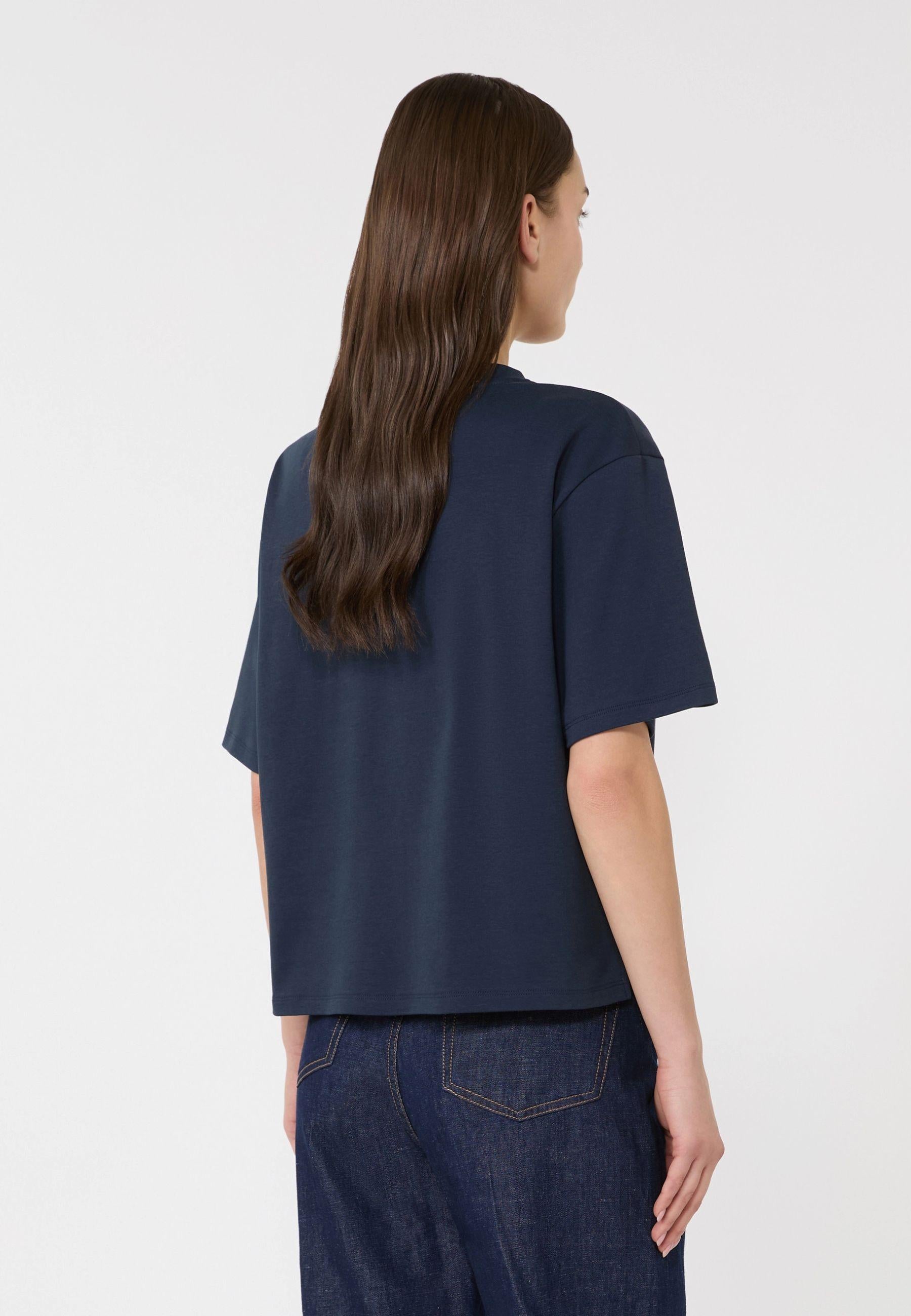 T-shirt boxy in puro cotone con stampa conchiglie