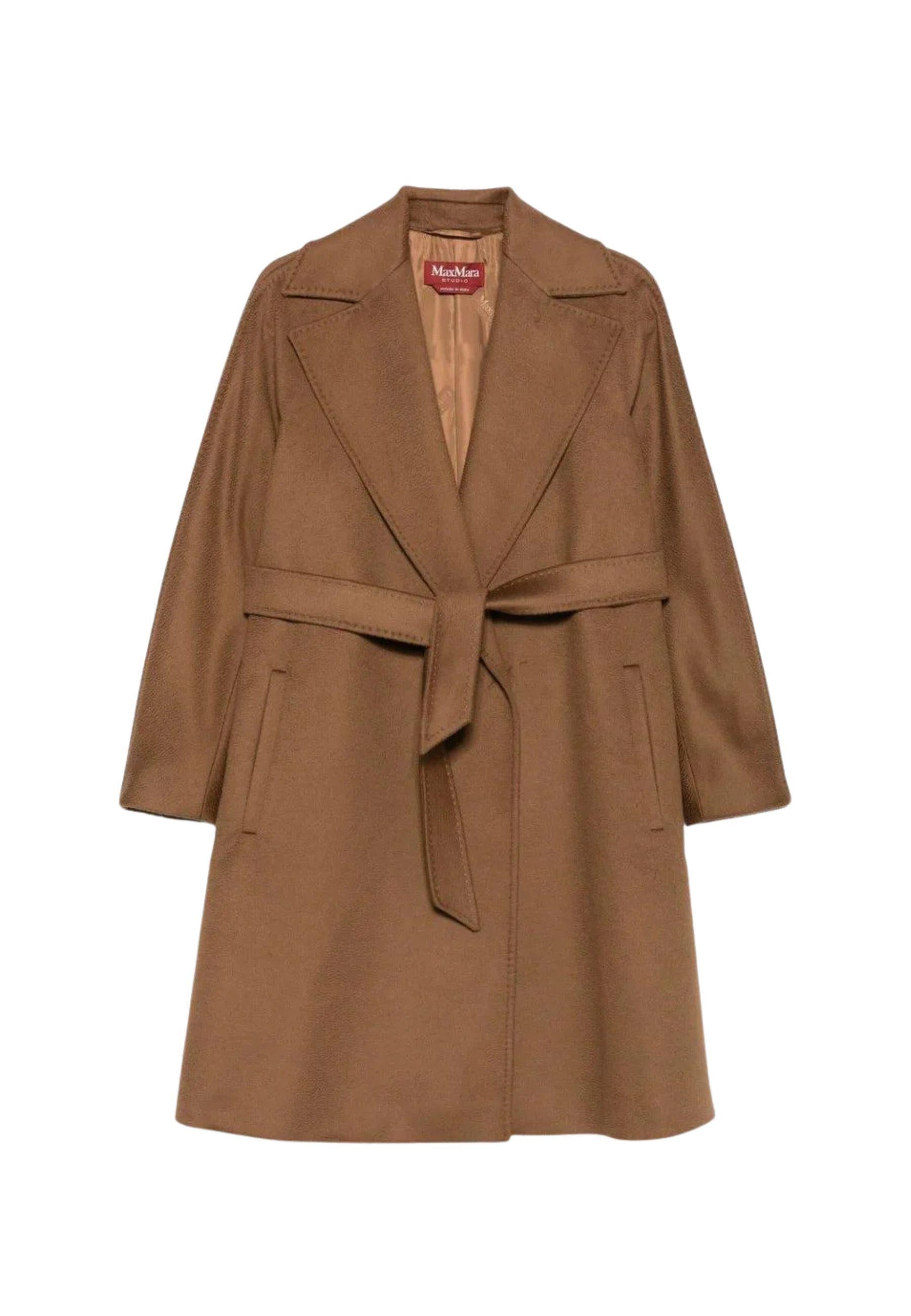 Cappotto midi a vestaglia in lana vergine
